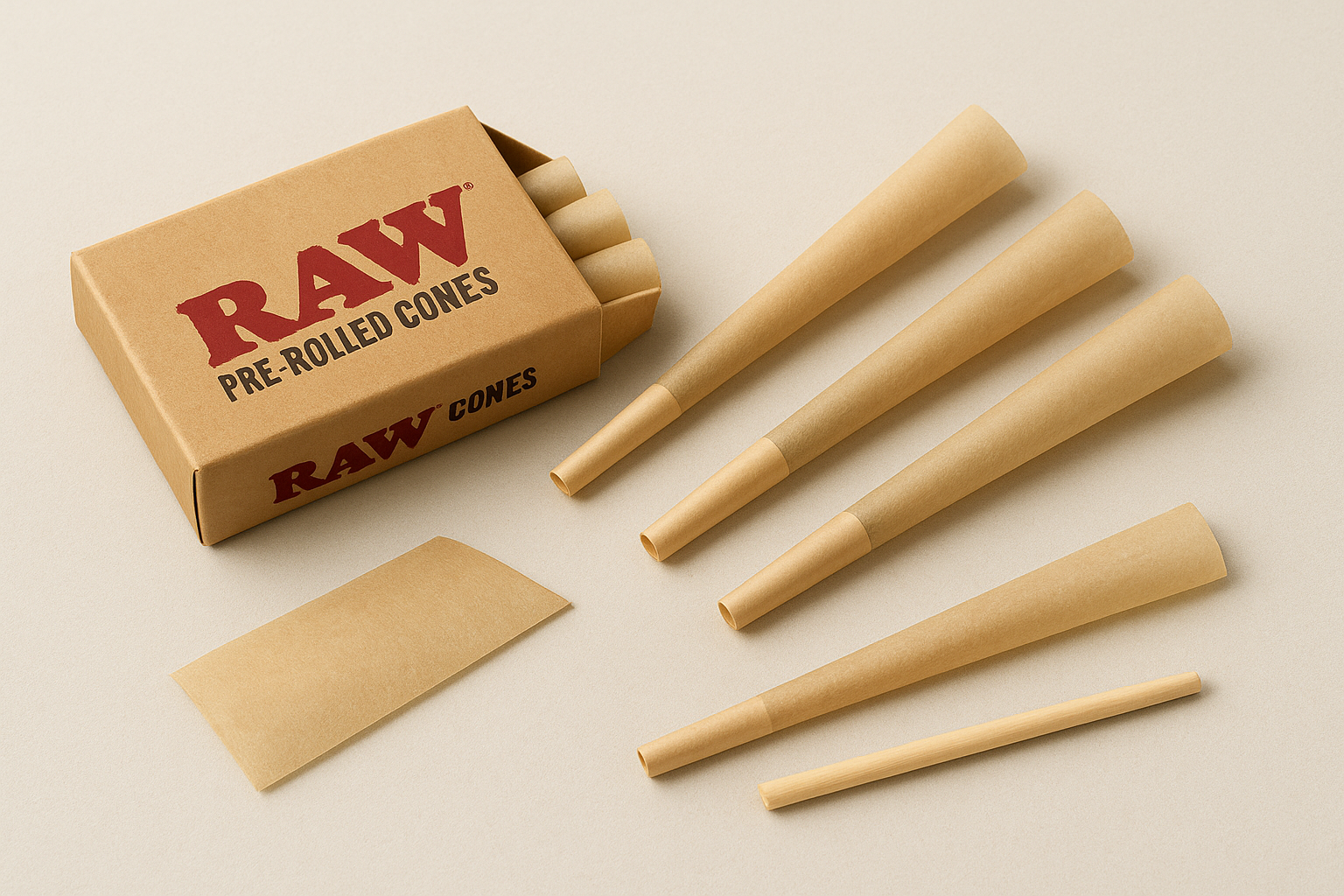 1. RAW pre-rolled cones with built-in paper tips