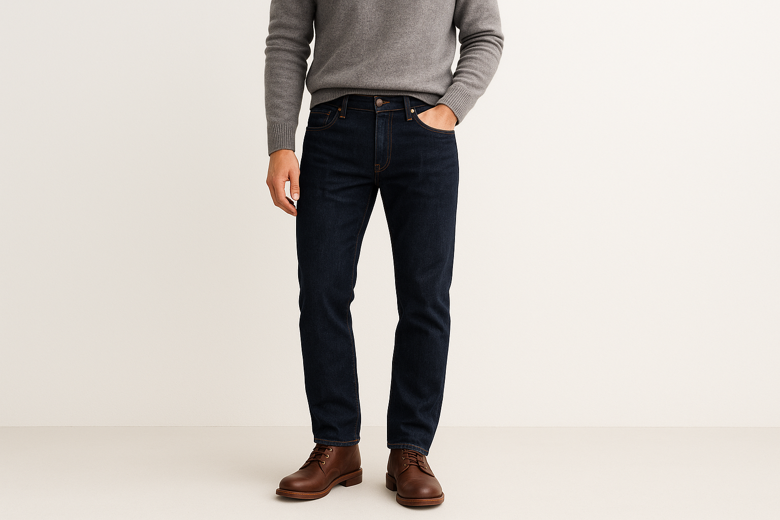 6. Dark wash jeans