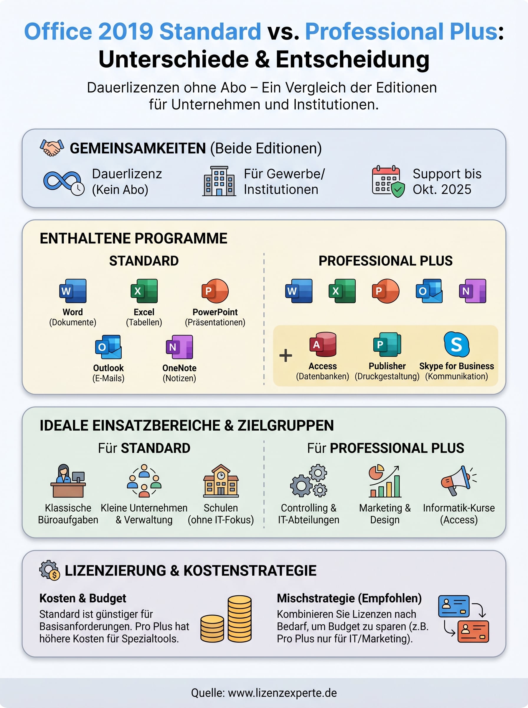 office 2019 standard vs professional plus infographic