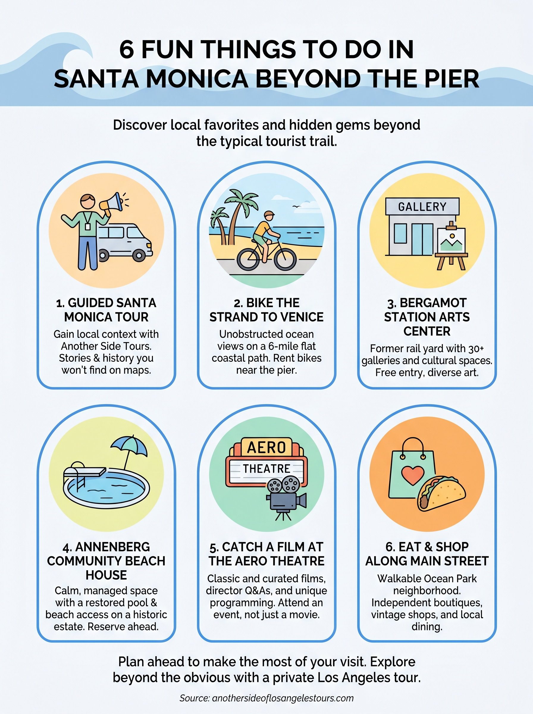 fun things to do in santa monica infographic