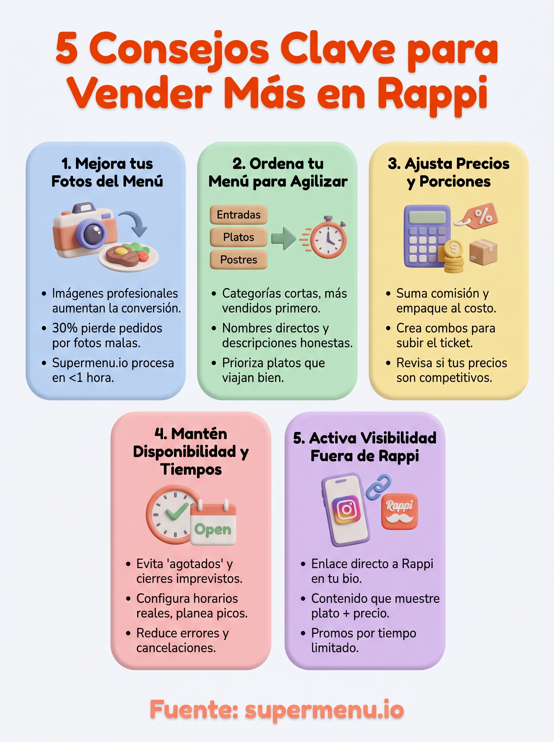 consejos para restaurantes en rappi infographic