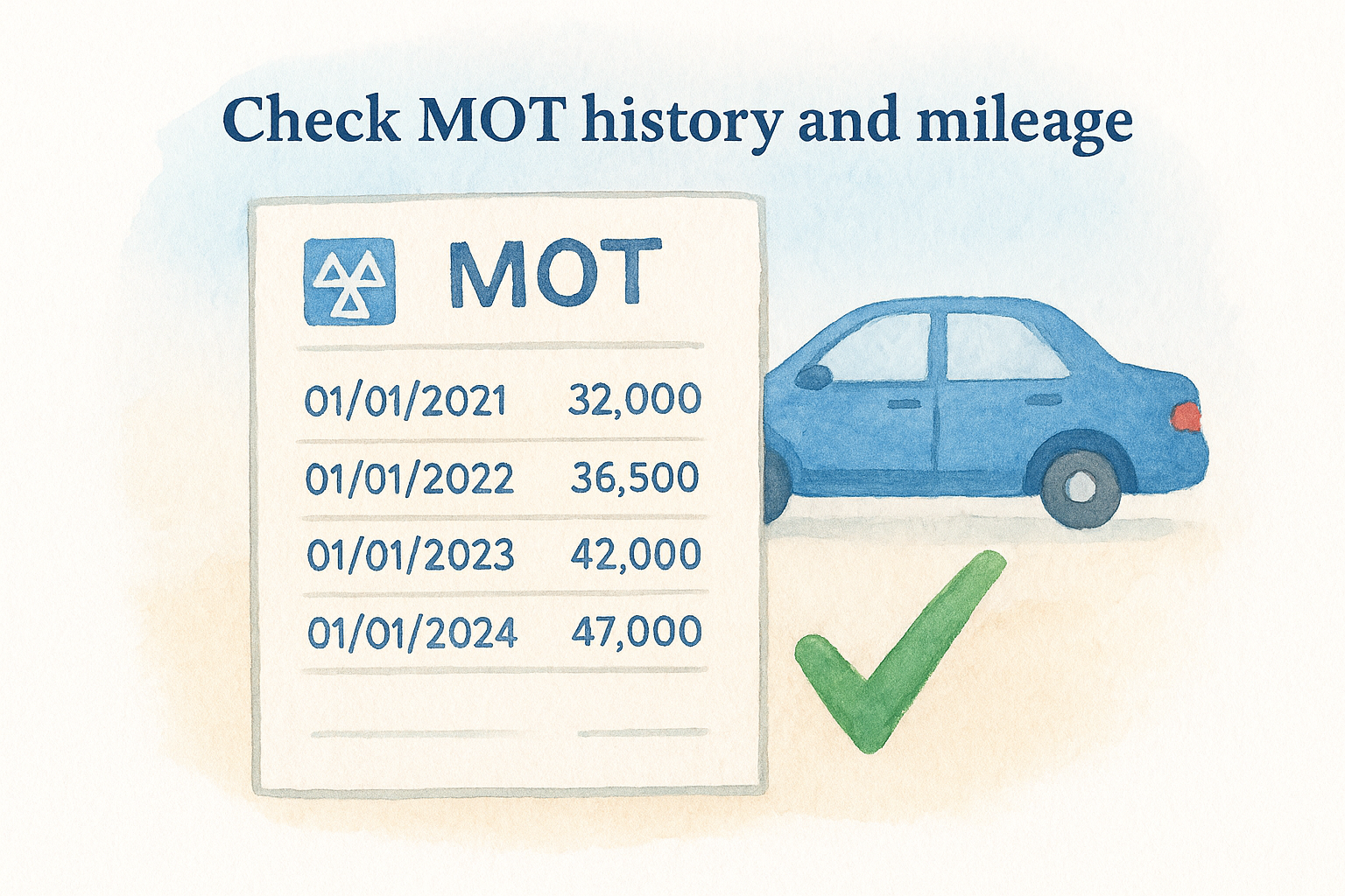 Check MOT history and mileage