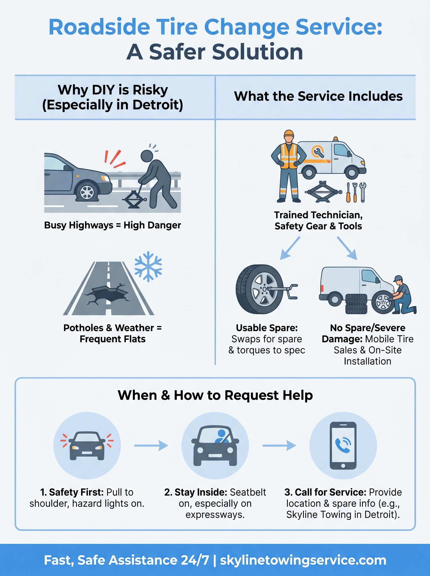 roadside tire change service infographic