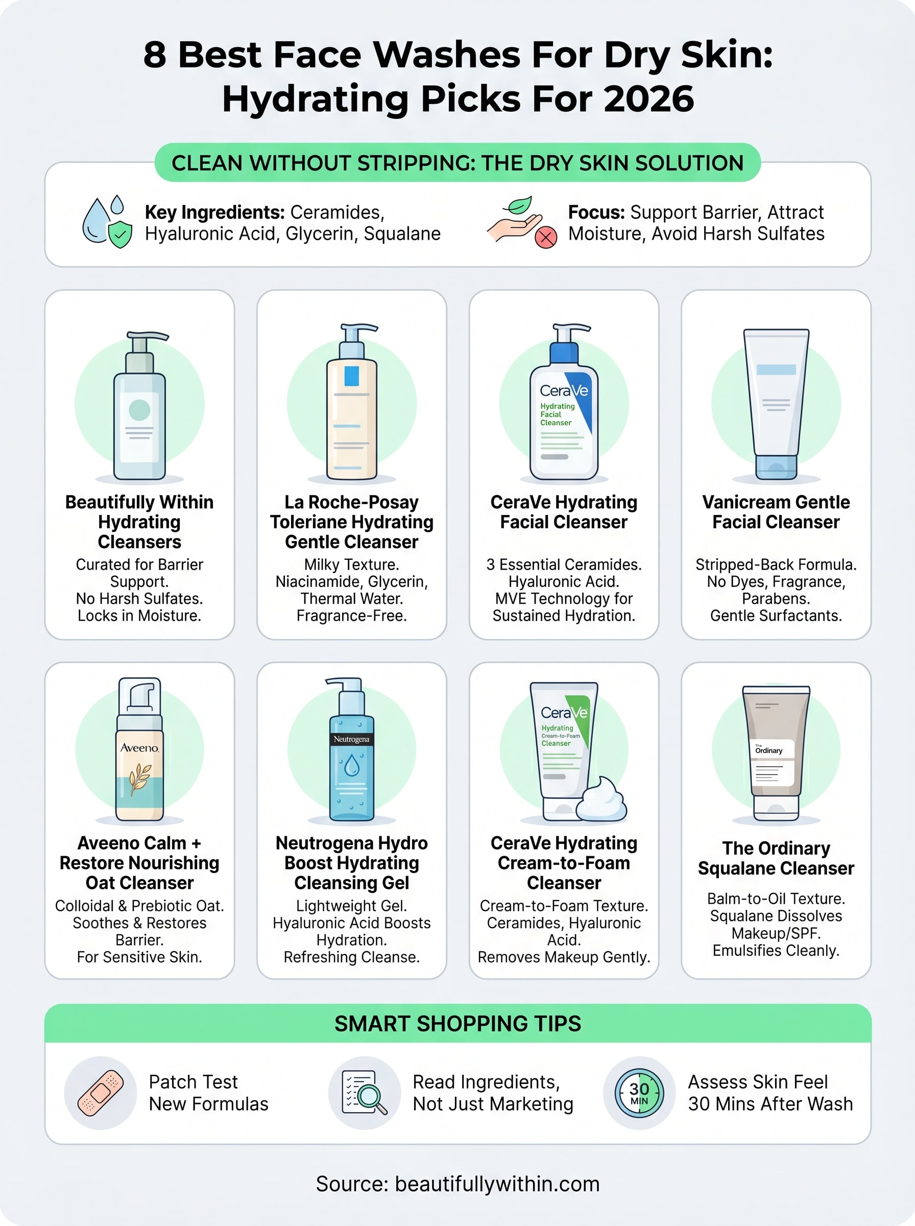 best face wash for dry skin infographic