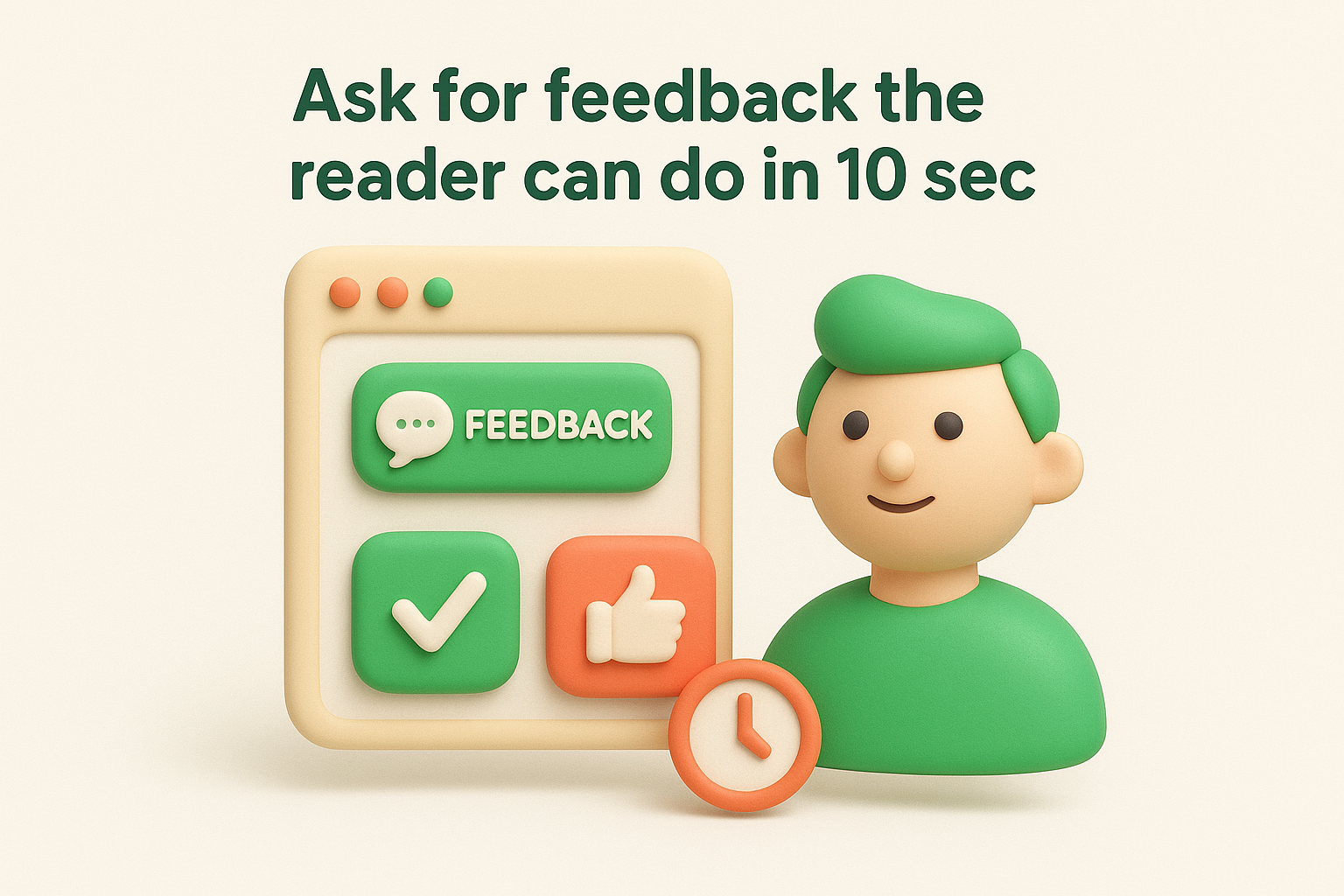 13. Ask for feedback the reader can do in 10 sec