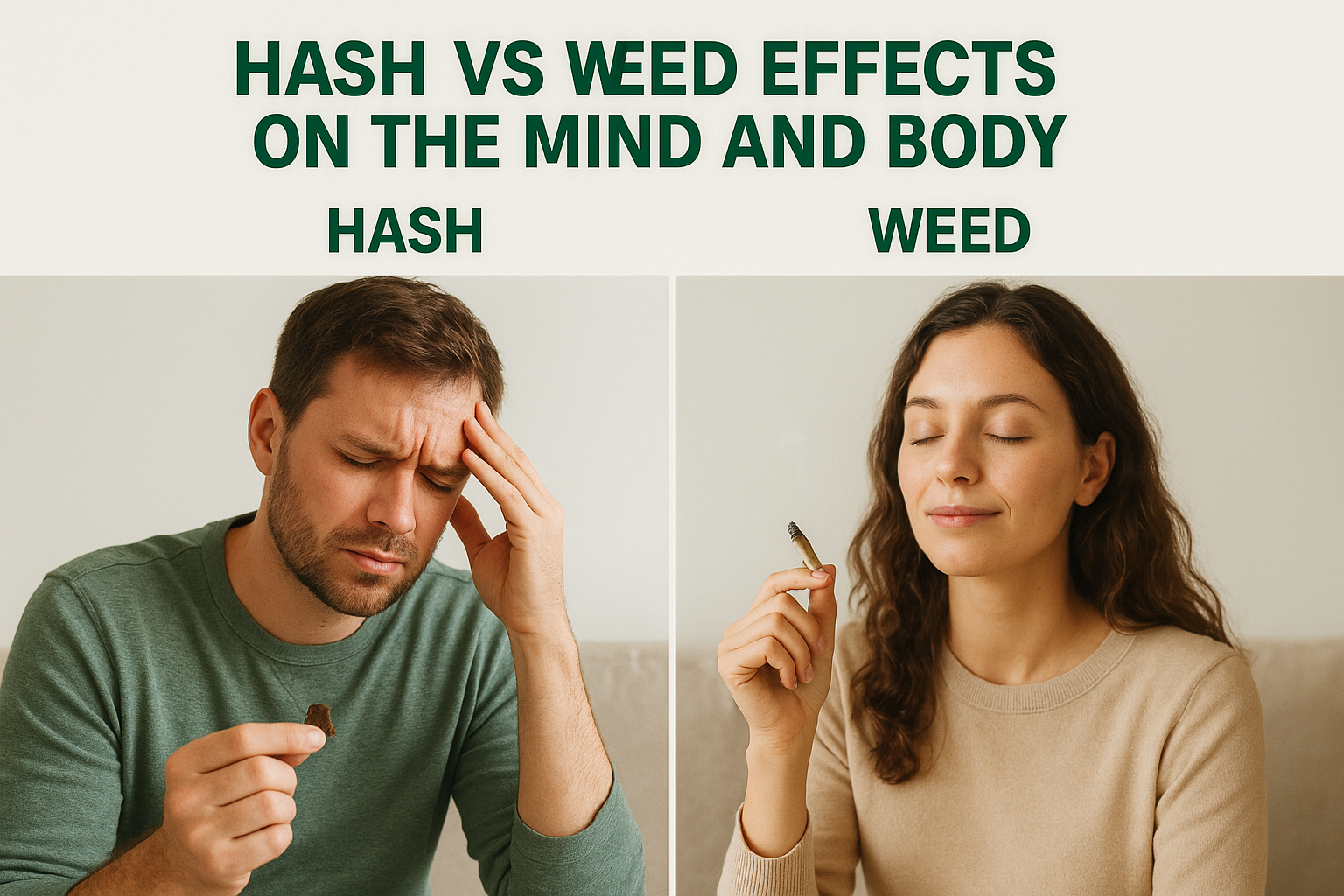 Hash vs weed effects on the mind and body