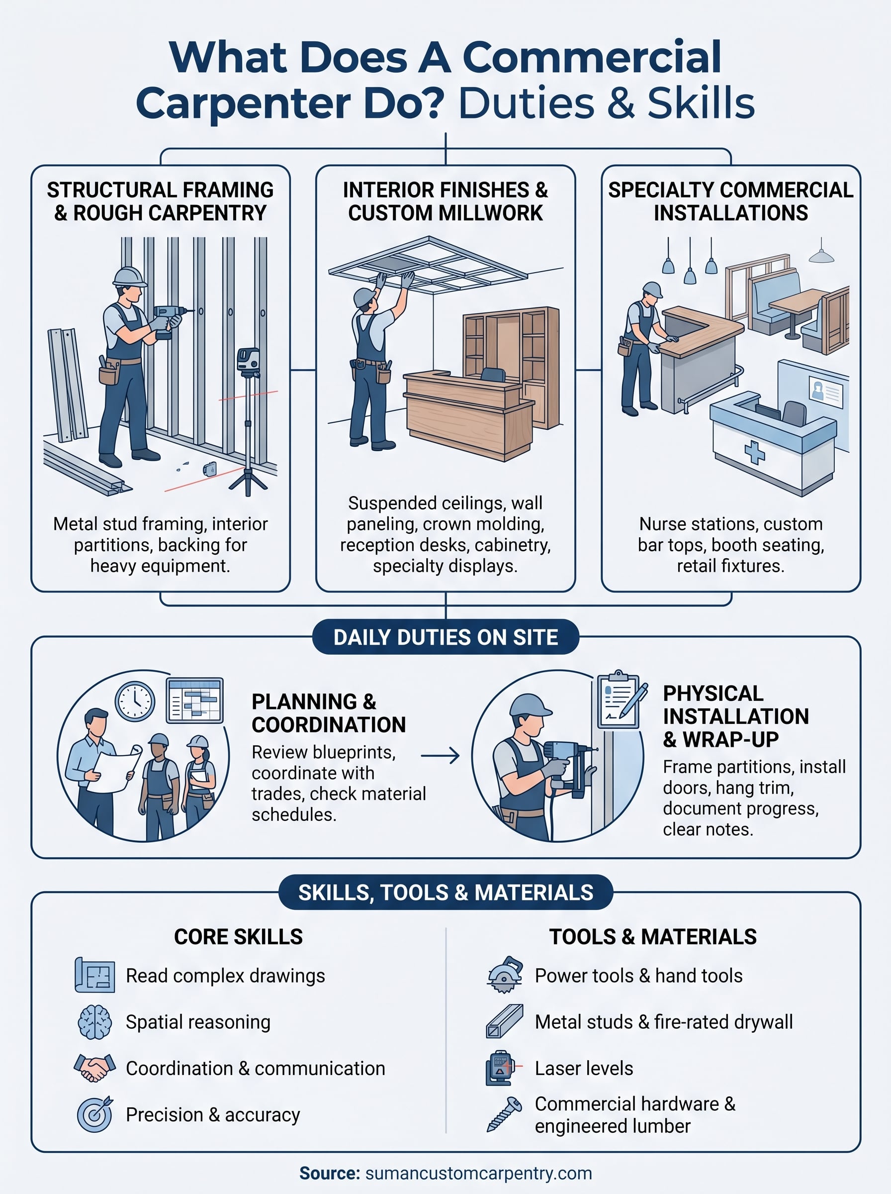 what does a commercial carpenter do infographic