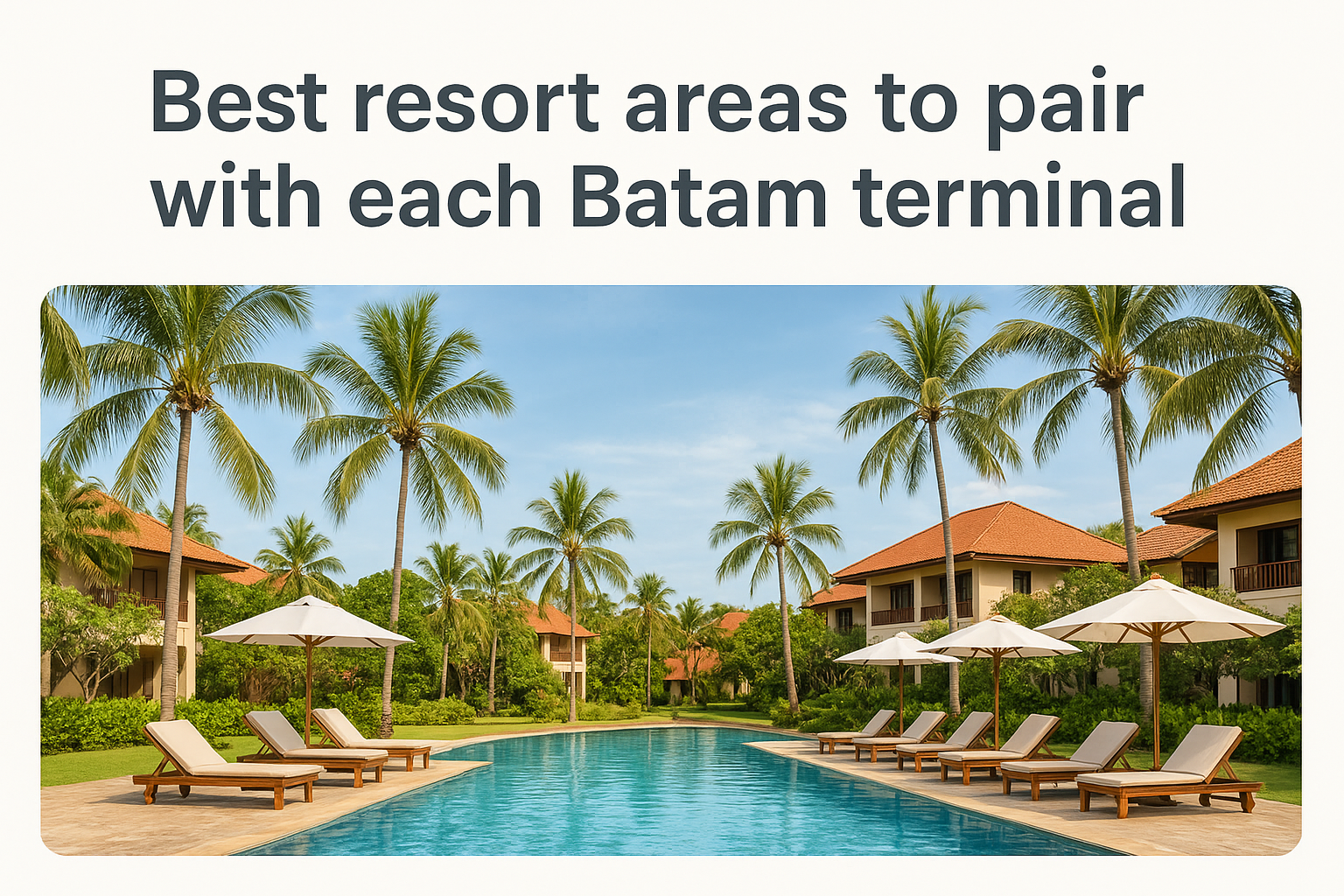 Best resort areas to pair with each Batam terminal