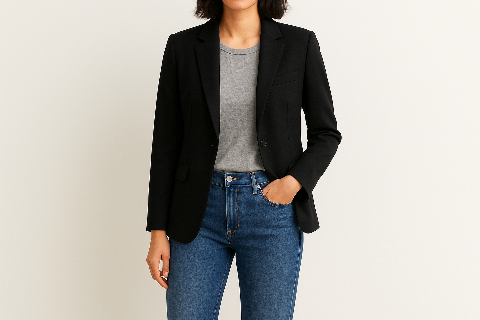 7. Tailored black blazer