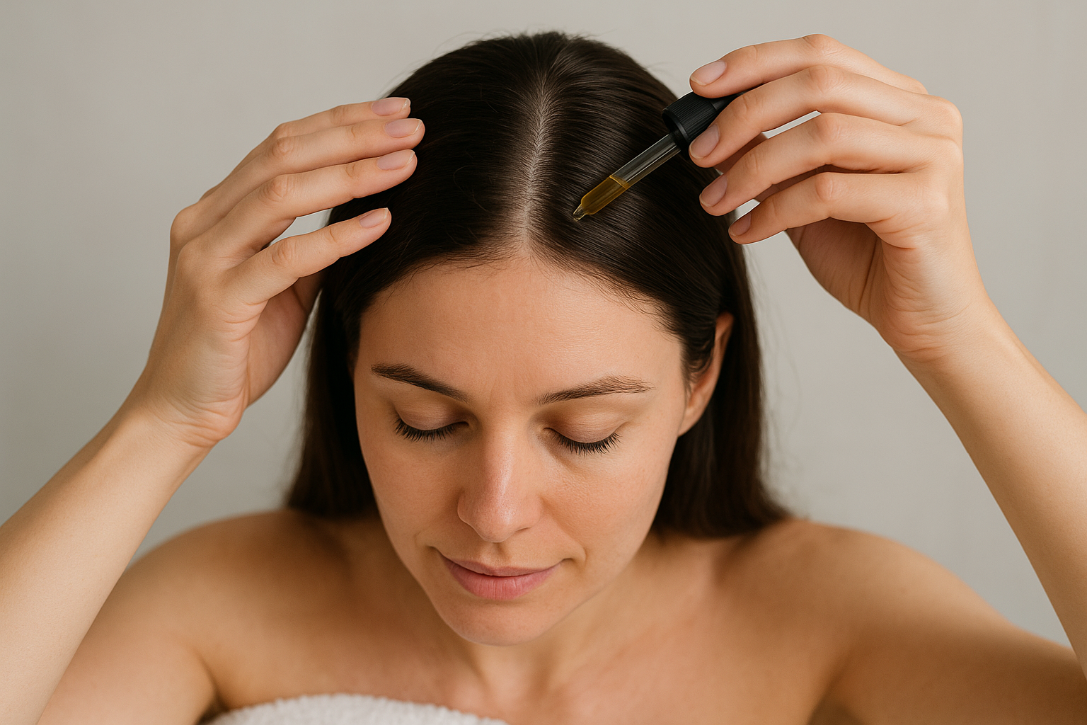The standard technique for a dry, flaky scalp