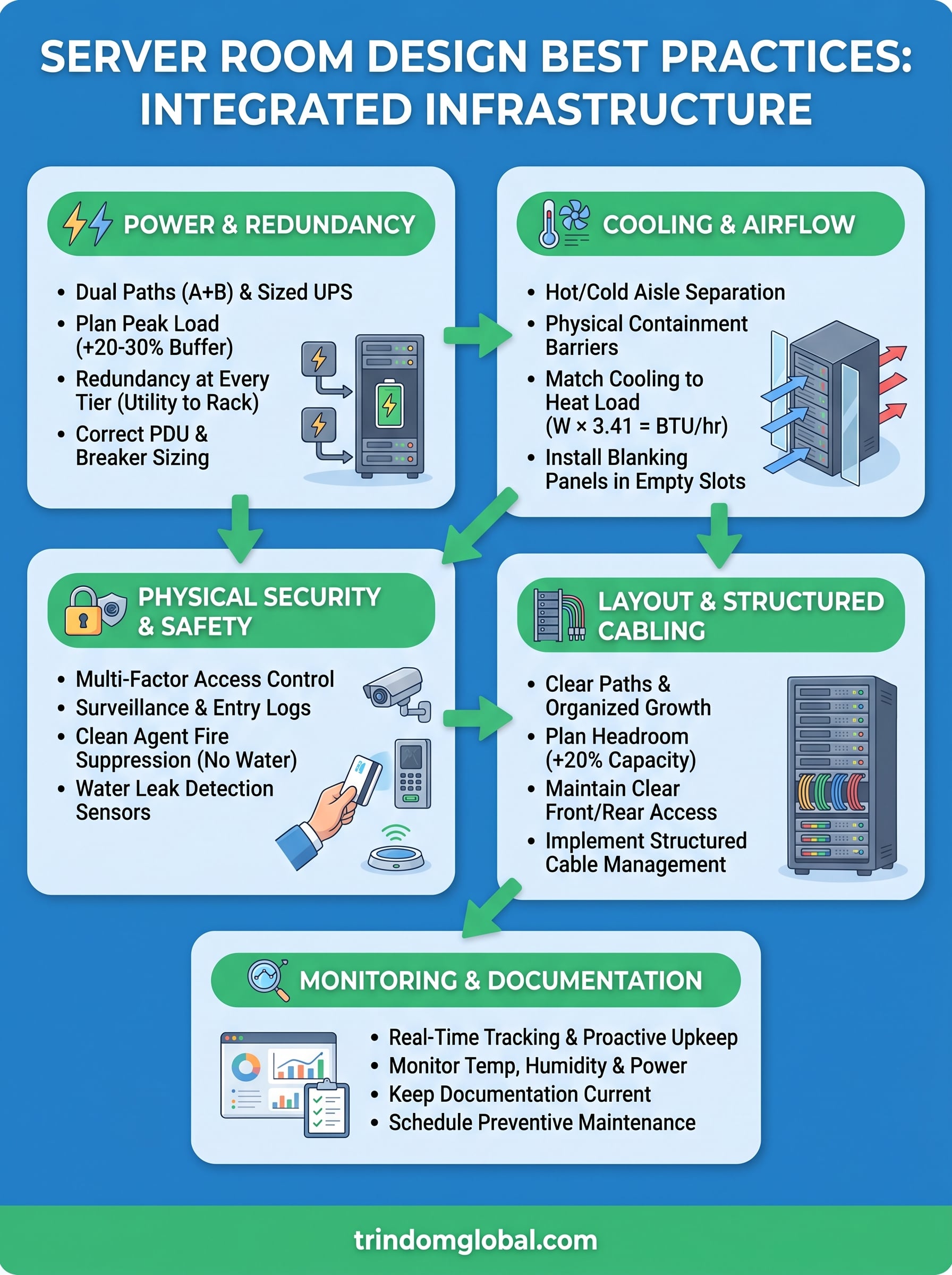 server room design best practices infographic