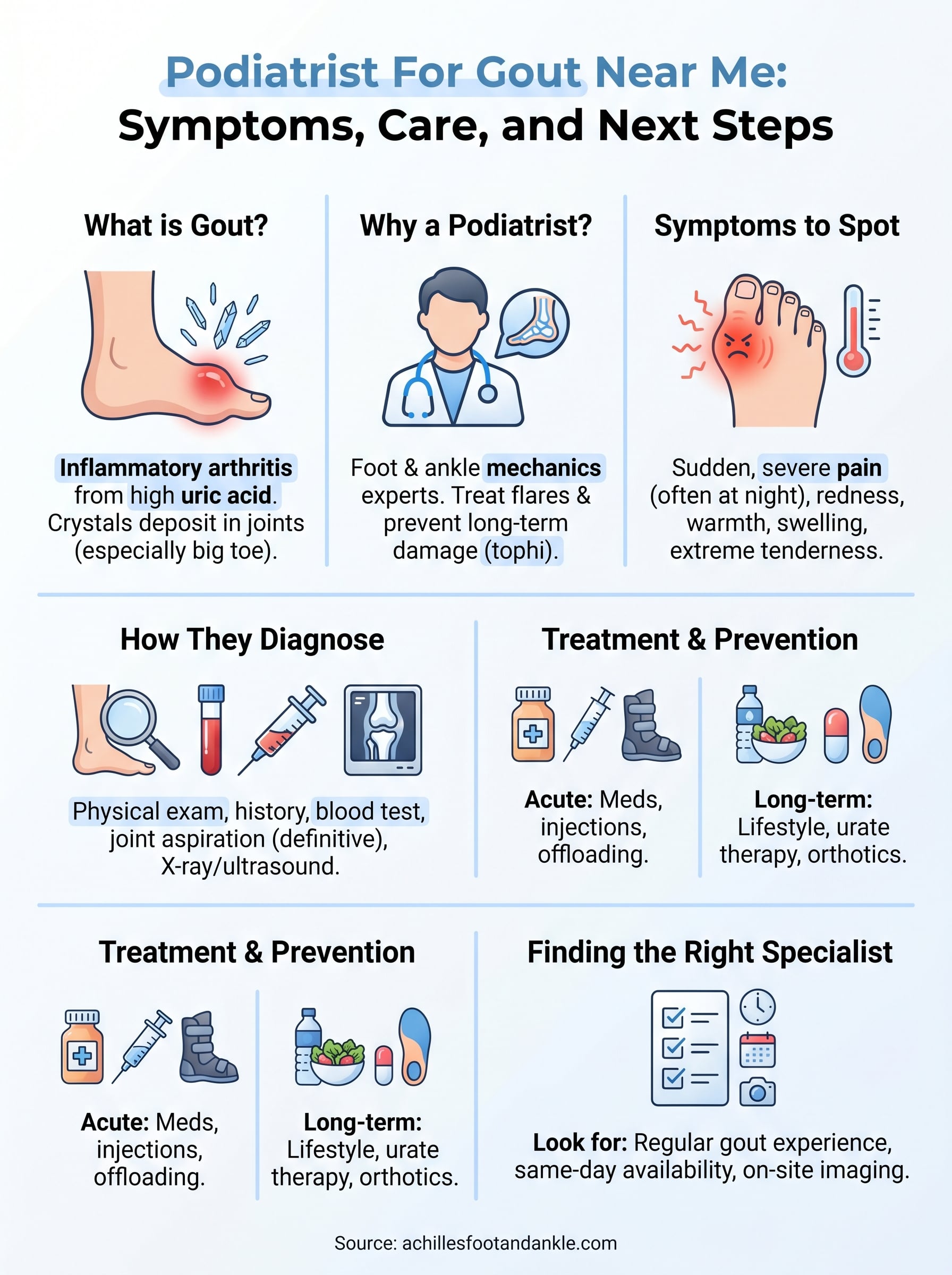 podiatrist for gout near me infographic