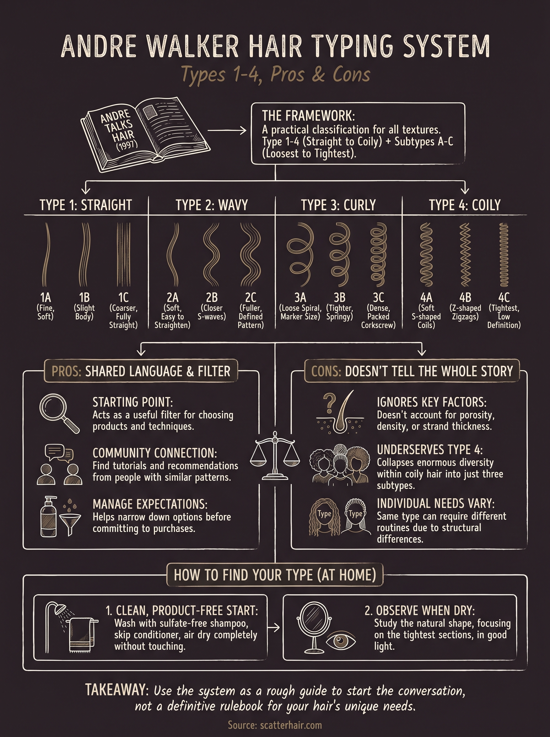 andre walker hair typing system infographic