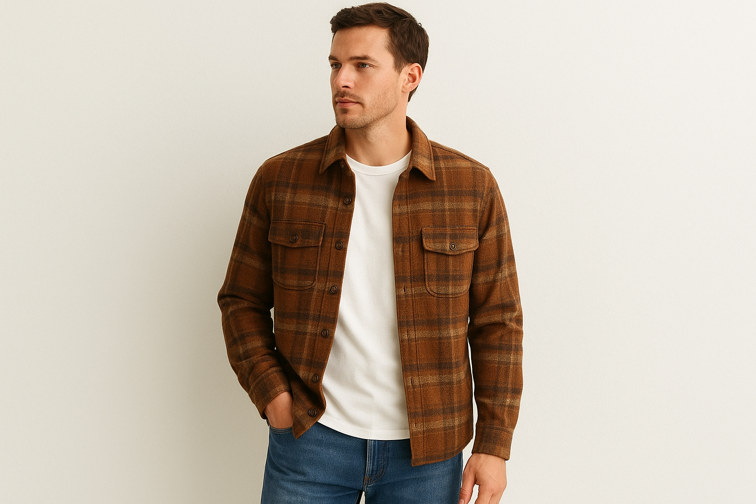 6. Layer it under an overshirt for easy texture