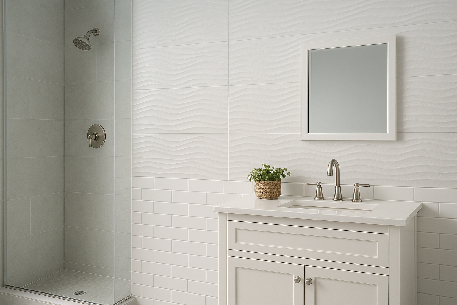 4. Use coastal tile patterns that feel timeless