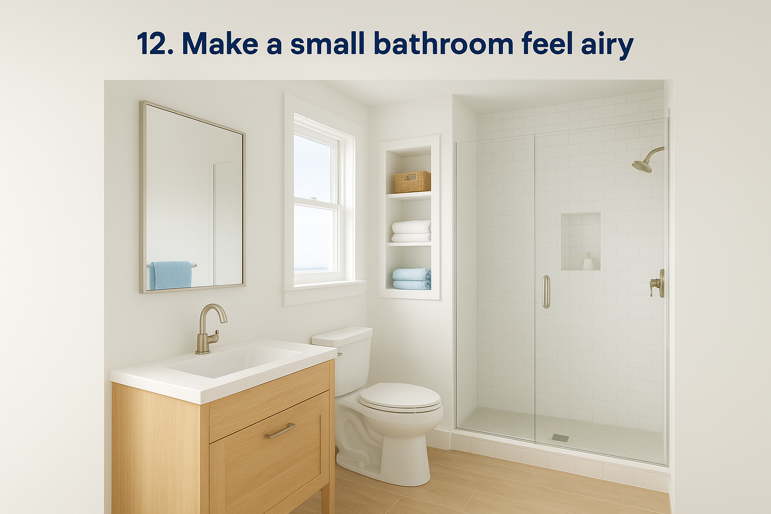 12. Make a small bathroom feel airy