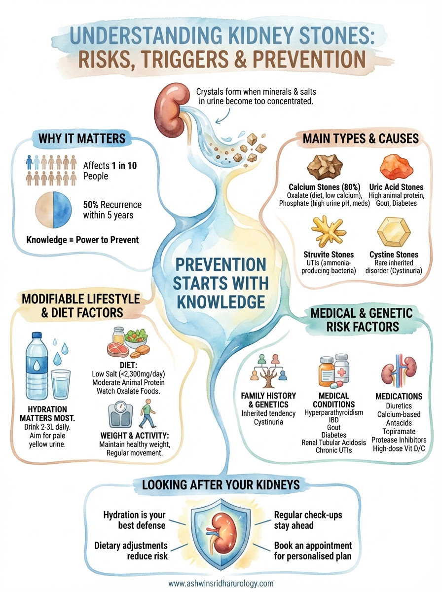 causes of kidney stones infographic