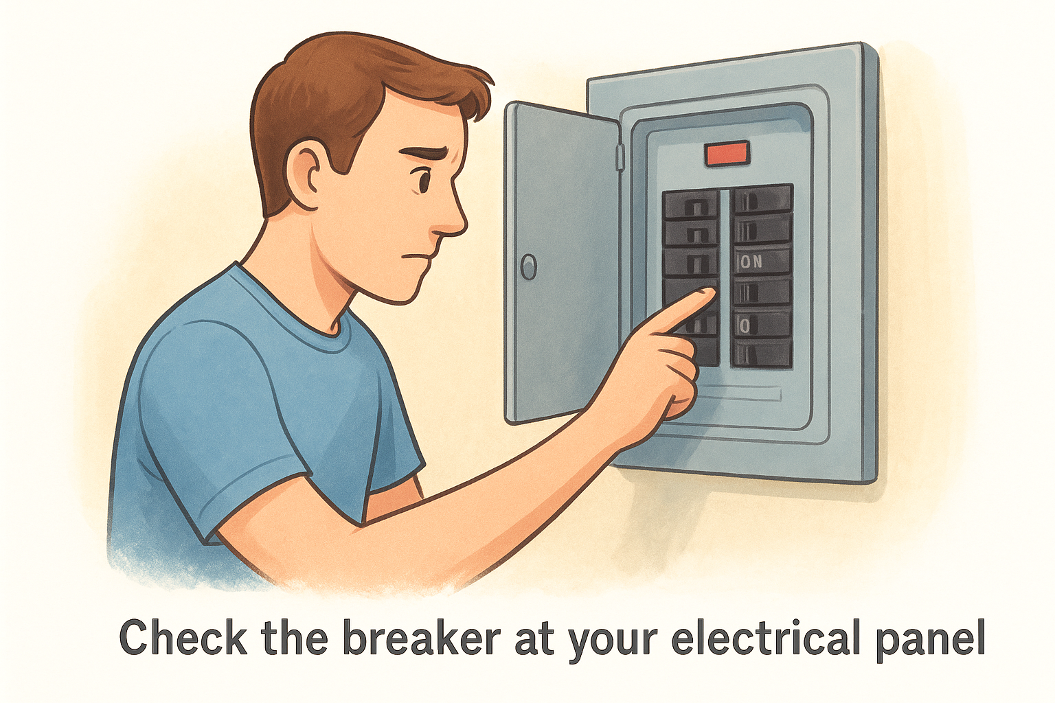 Check the breaker at your electrical panel