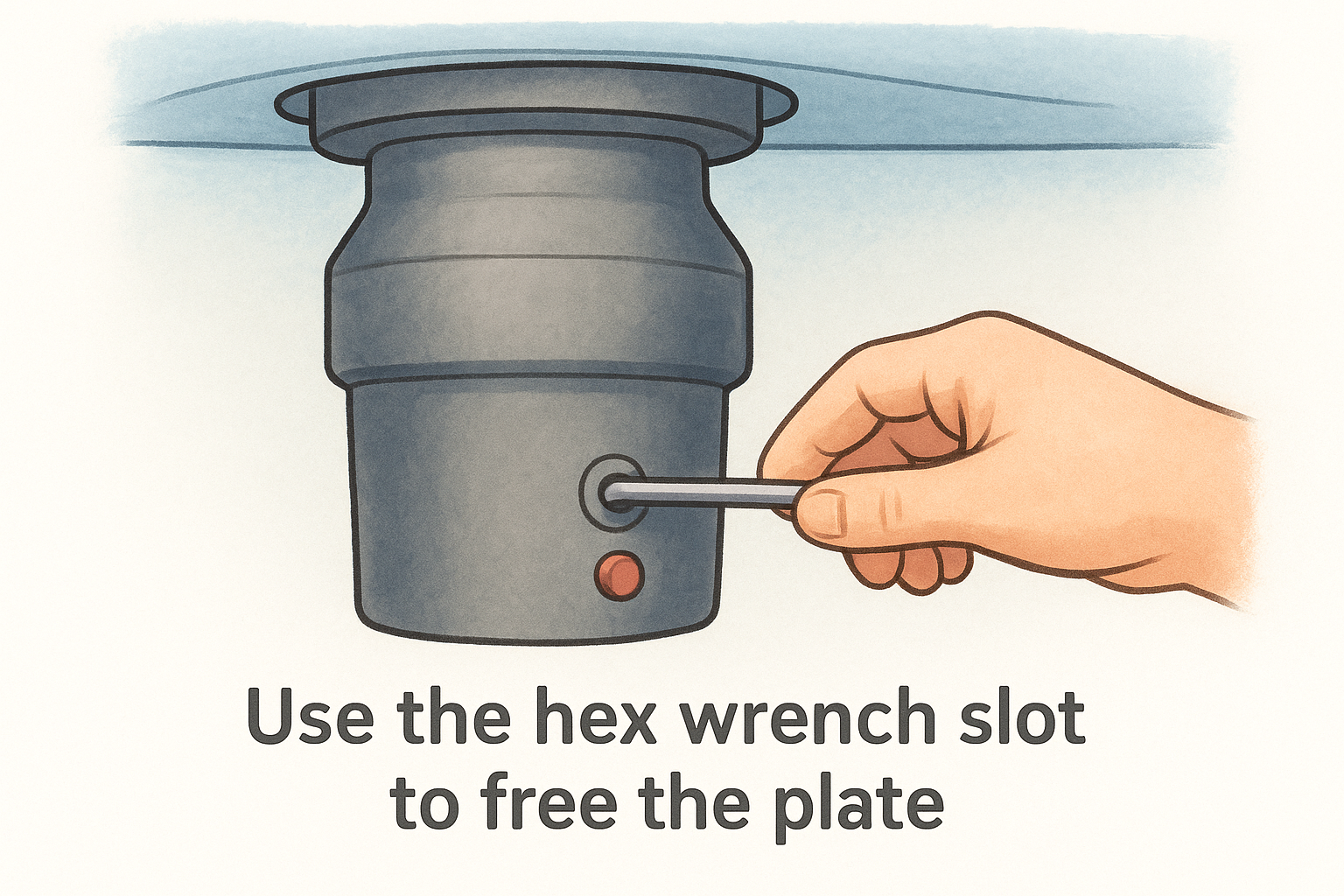 Use the hex wrench slot to free the plate