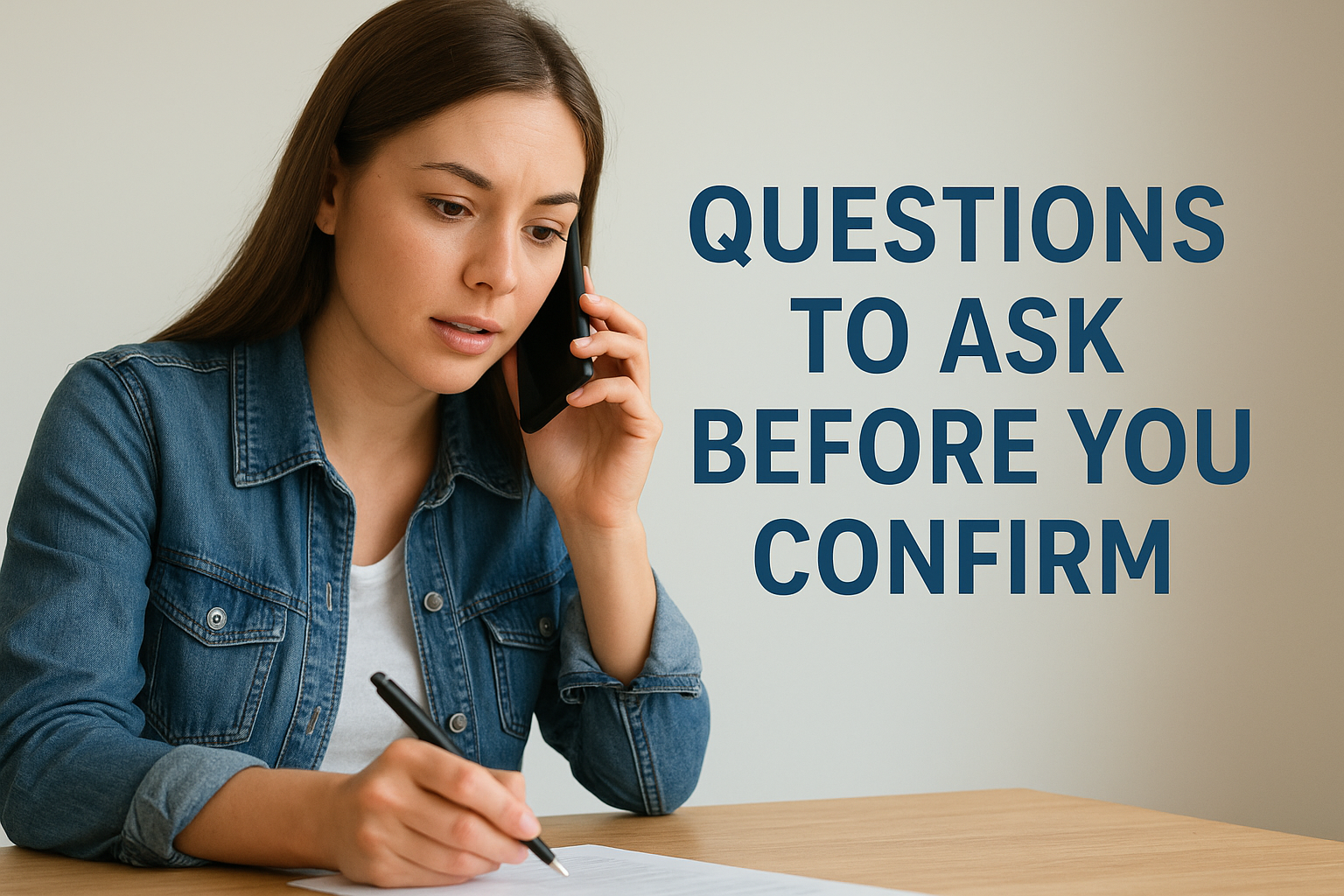Questions to ask before you confirm