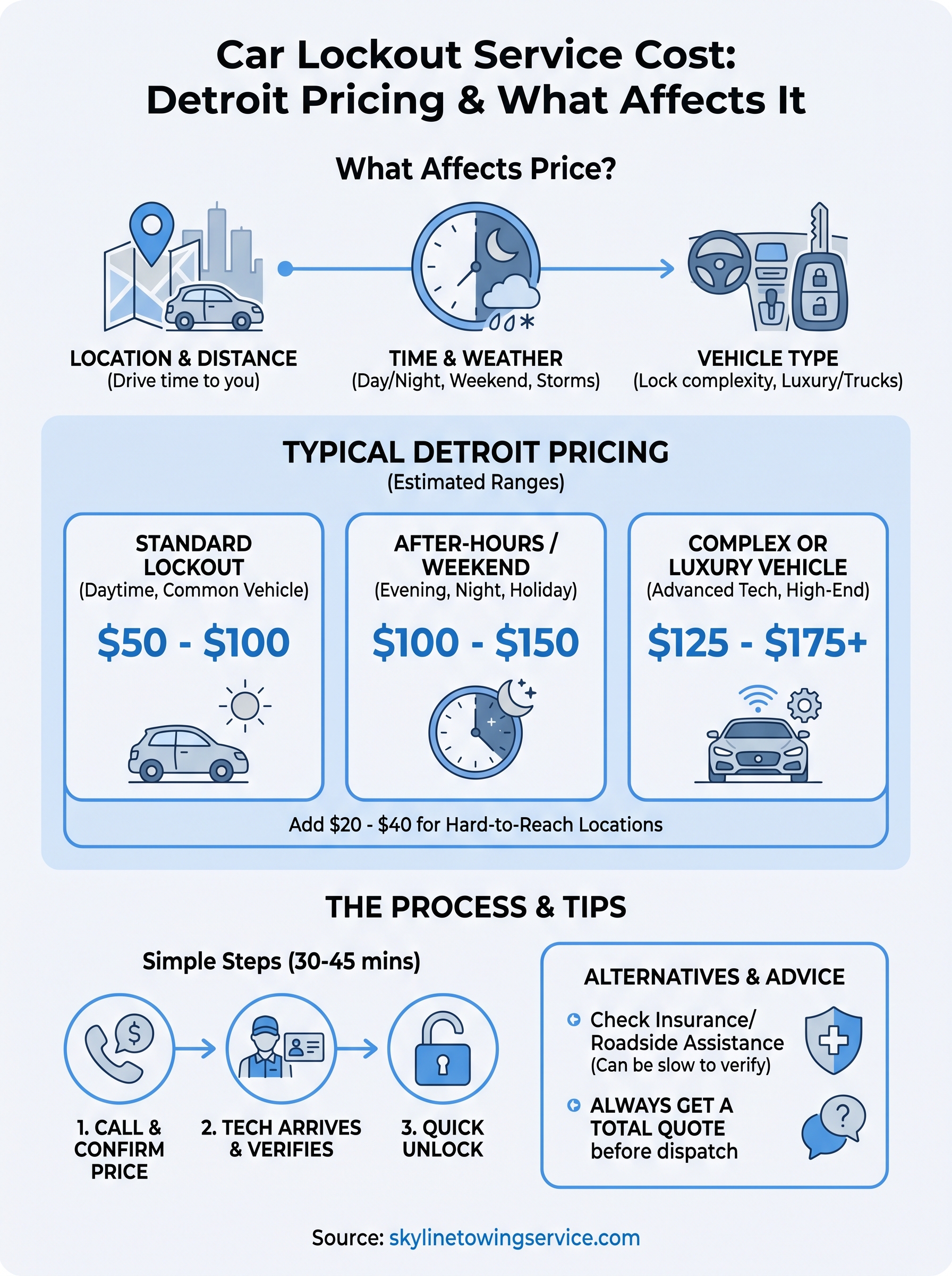 car lockout service cost infographic