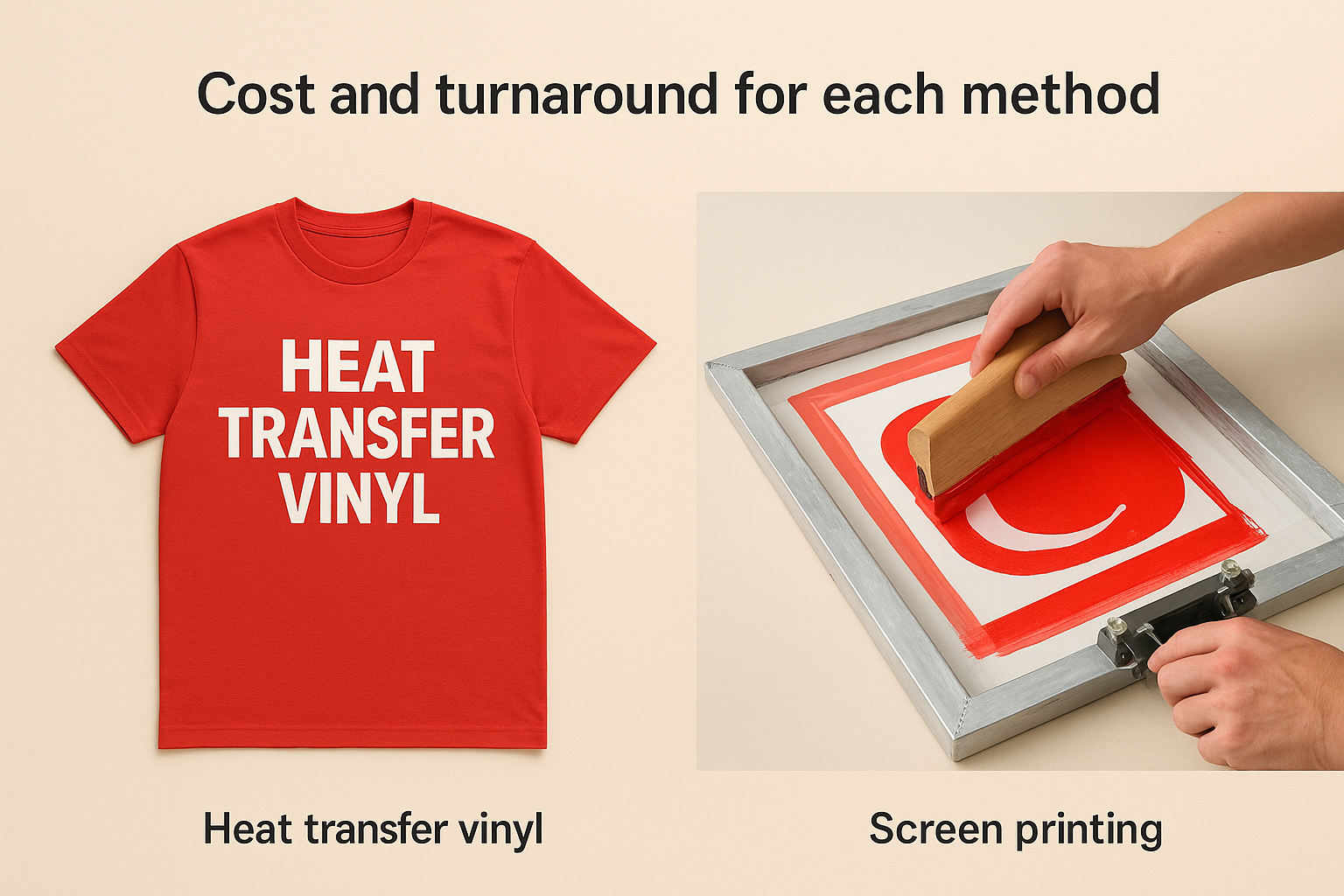 Cost and turnaround for each method