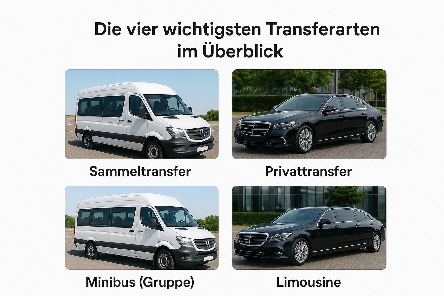 Die vier wichtigsten Transferarten im Überblick
