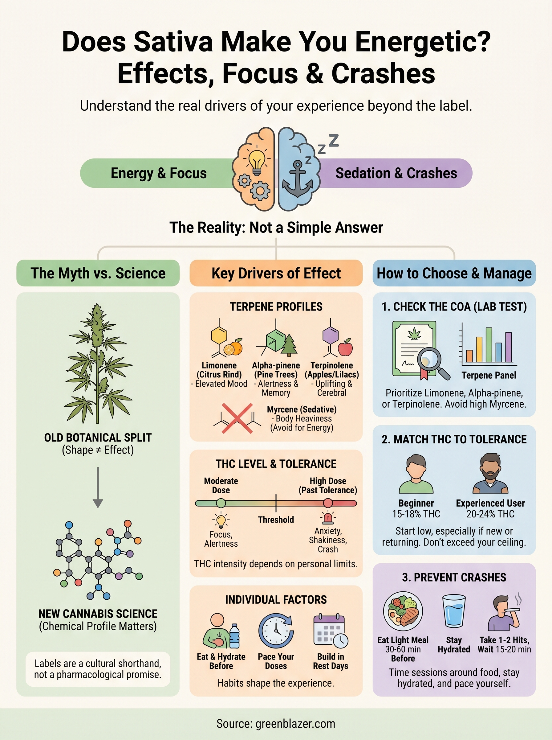 does sativa make you energetic infographic