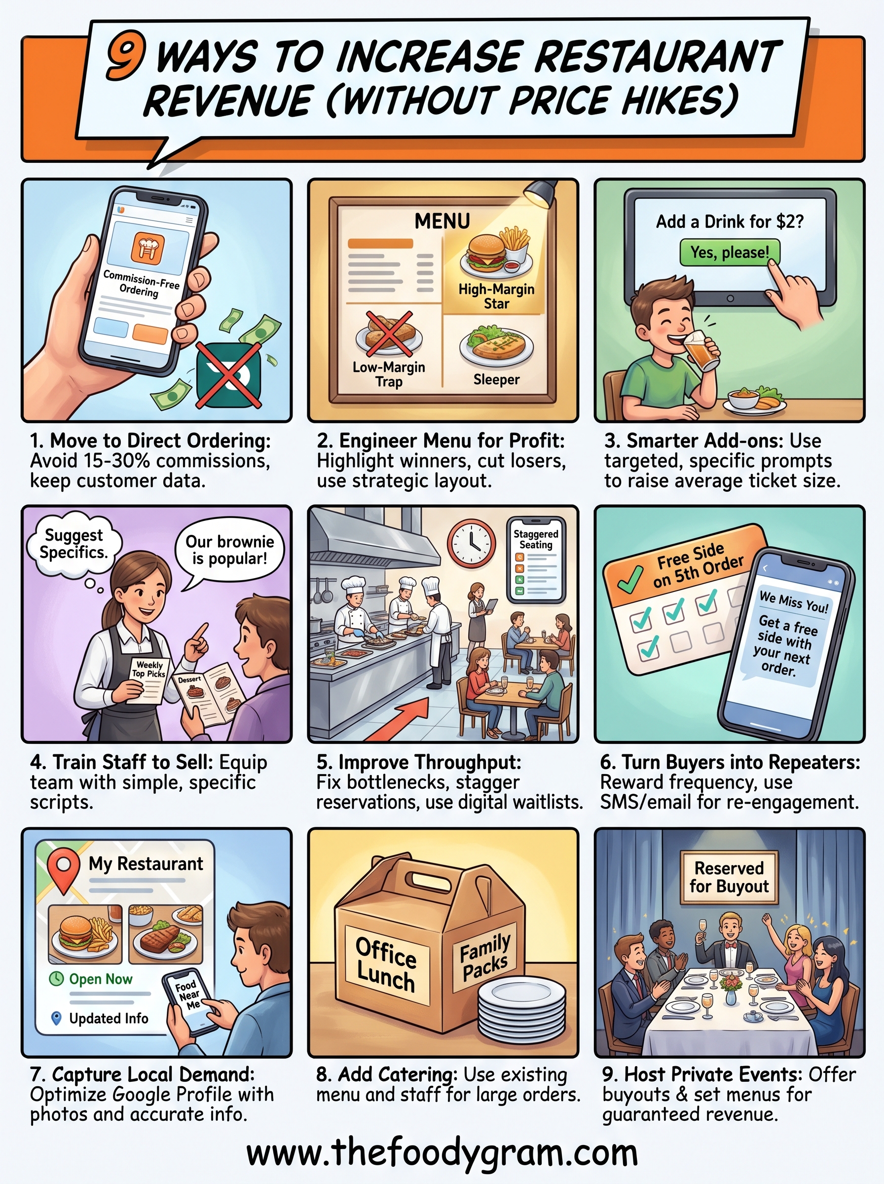 how to increase restaurant revenue infographic