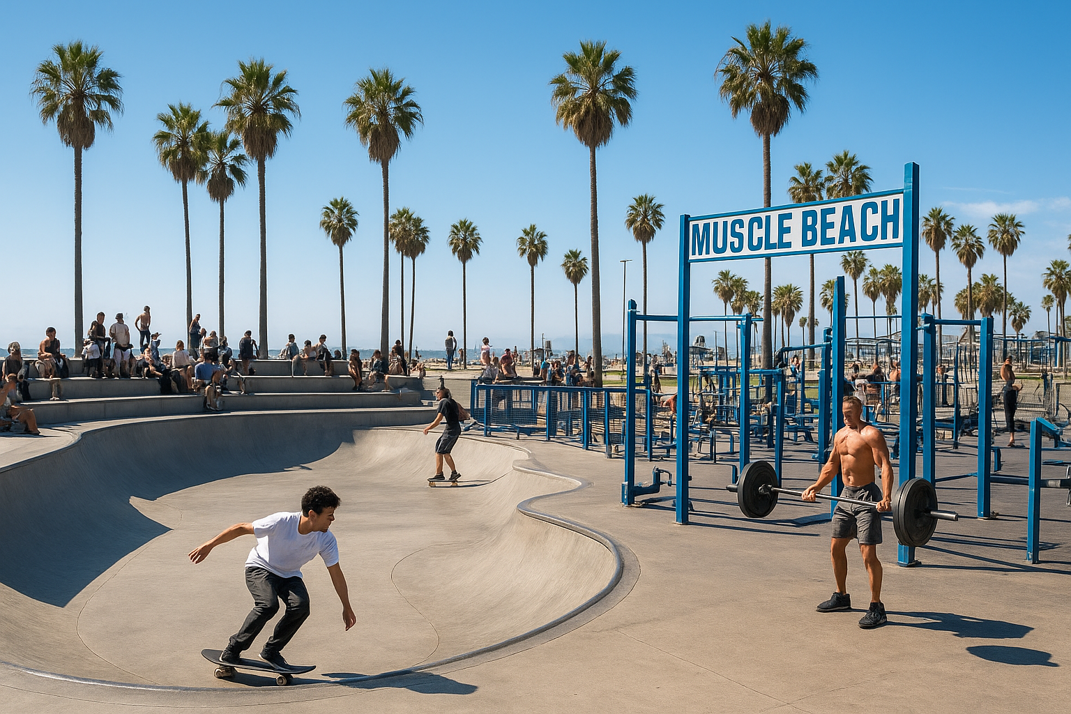 3. Watch the Action at Venice Skatepark and Muscle Beach