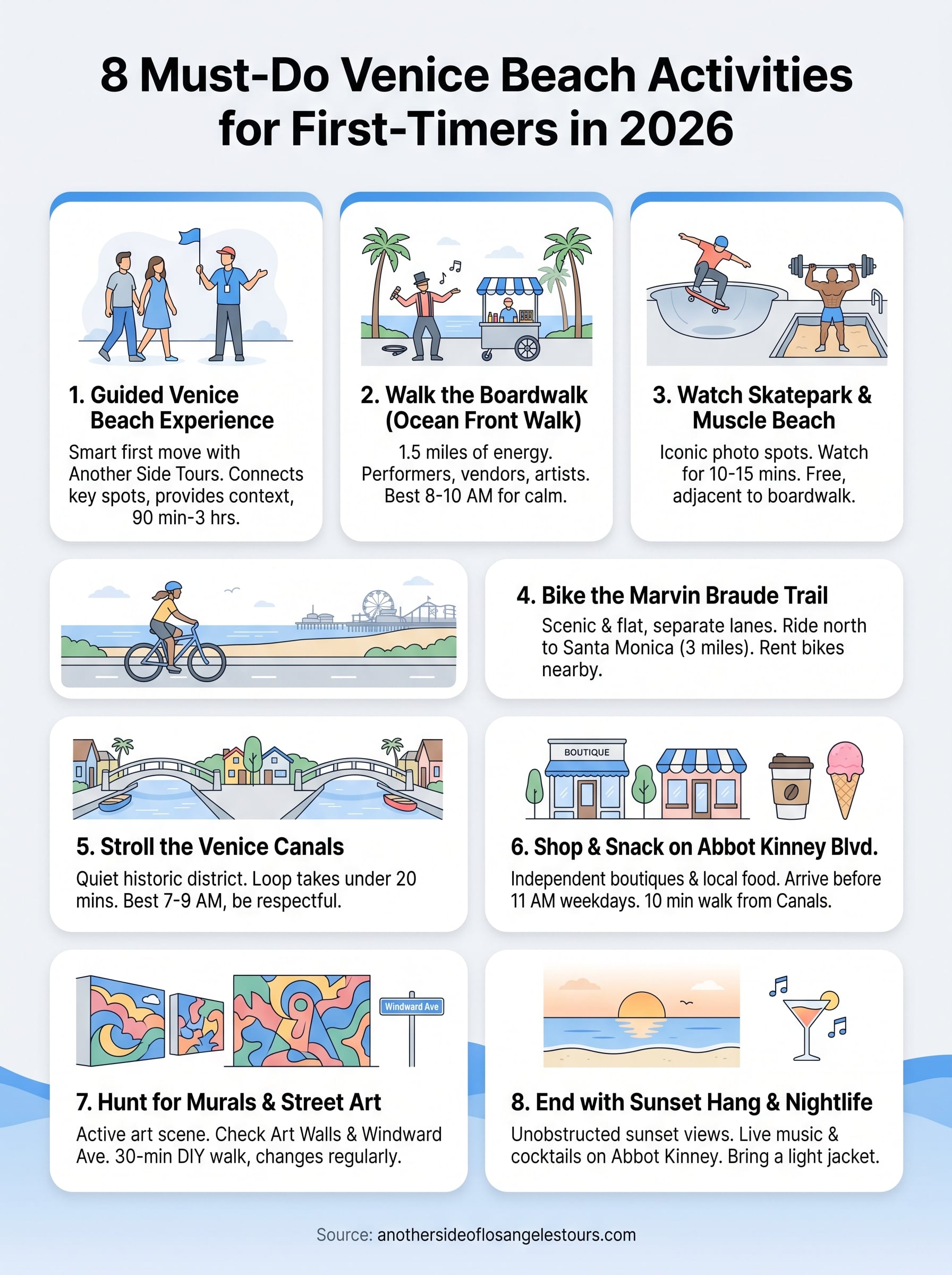 venice beach activities infographic