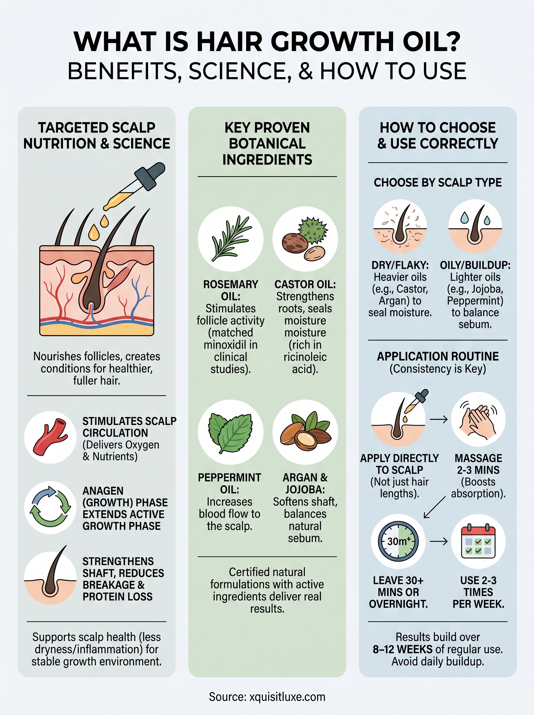 what is hair growth oil infographic