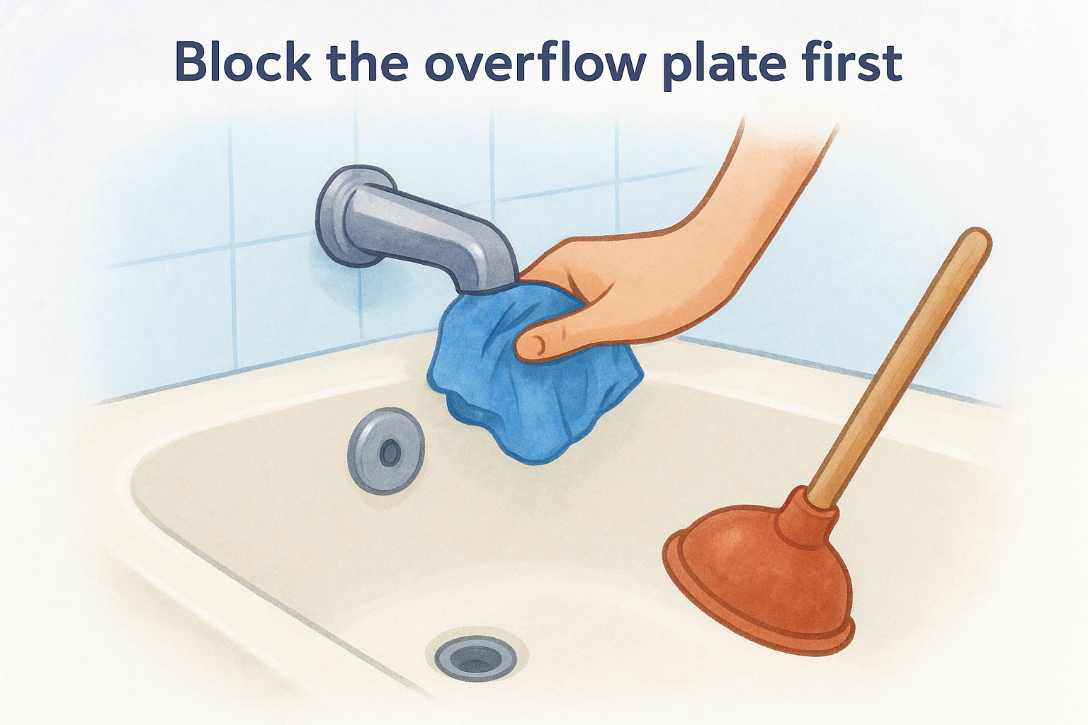 Block the overflow plate first