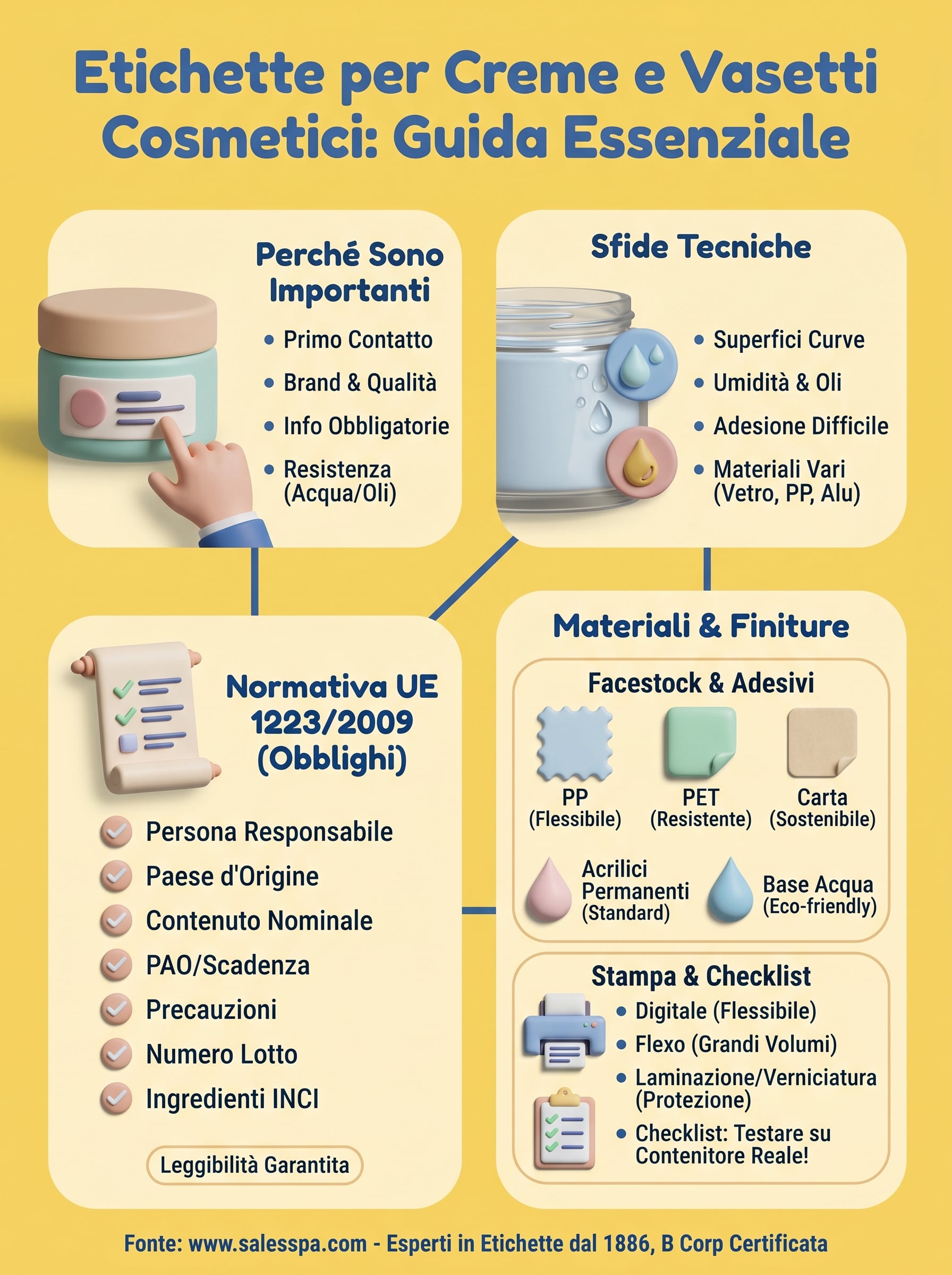 etichette per creme e vasetti cosmetici infographic