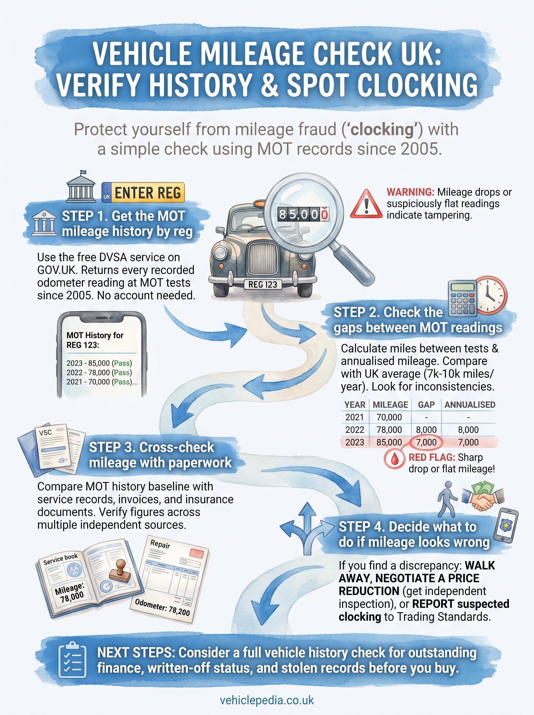 vehicle mileage check uk infographic