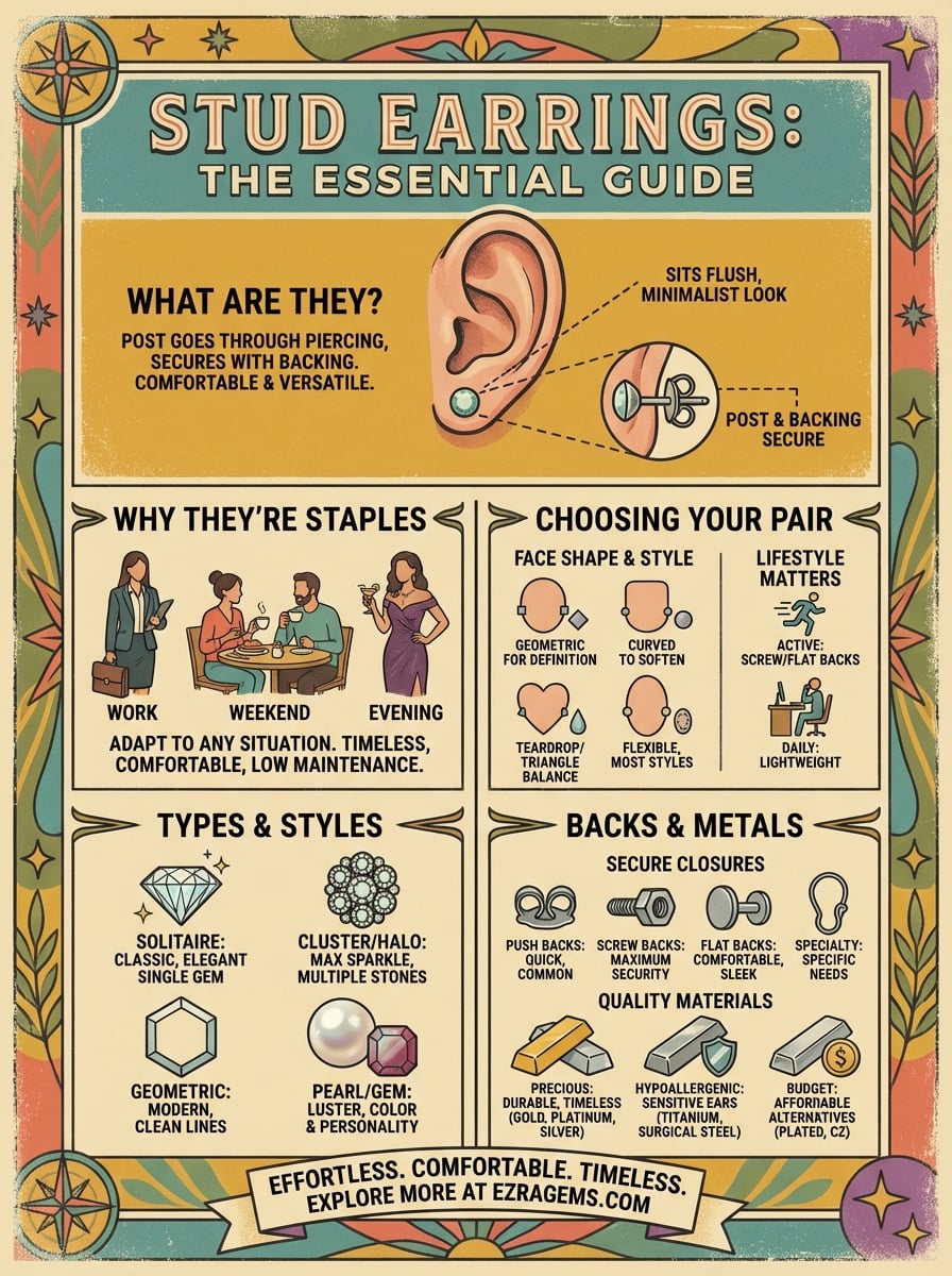 what are stud earrings infographic