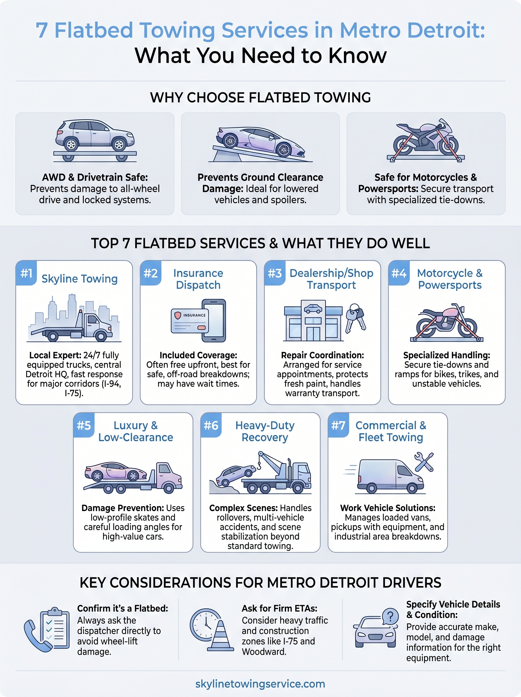 flatbed towing service near me infographic