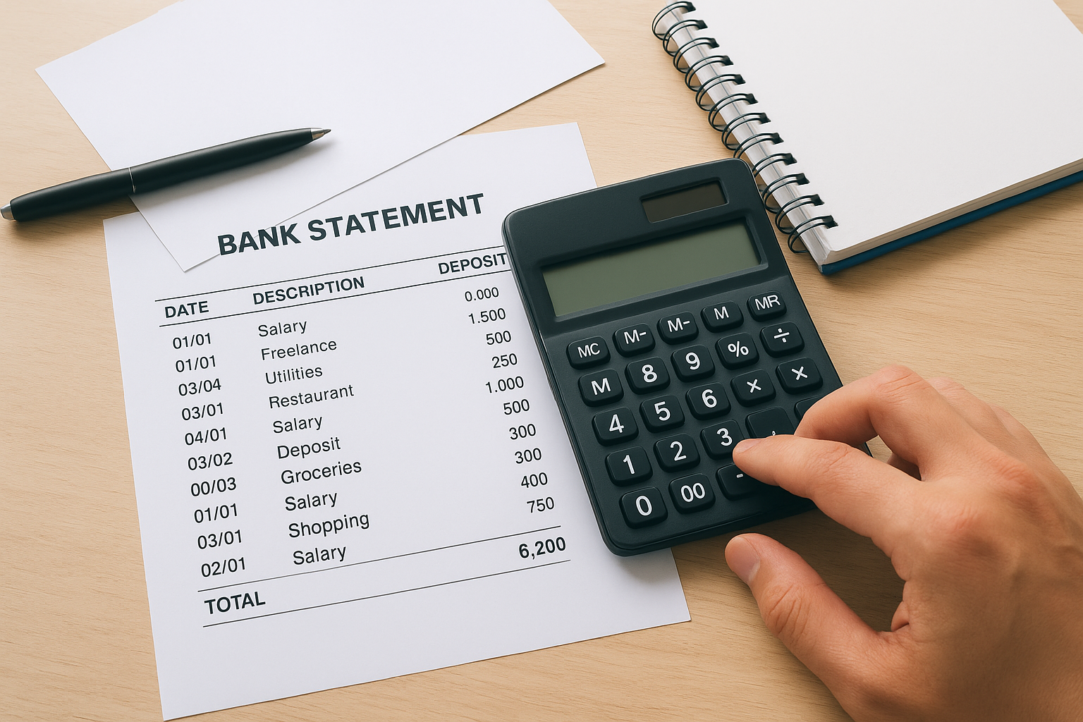 The deposit calculation process
