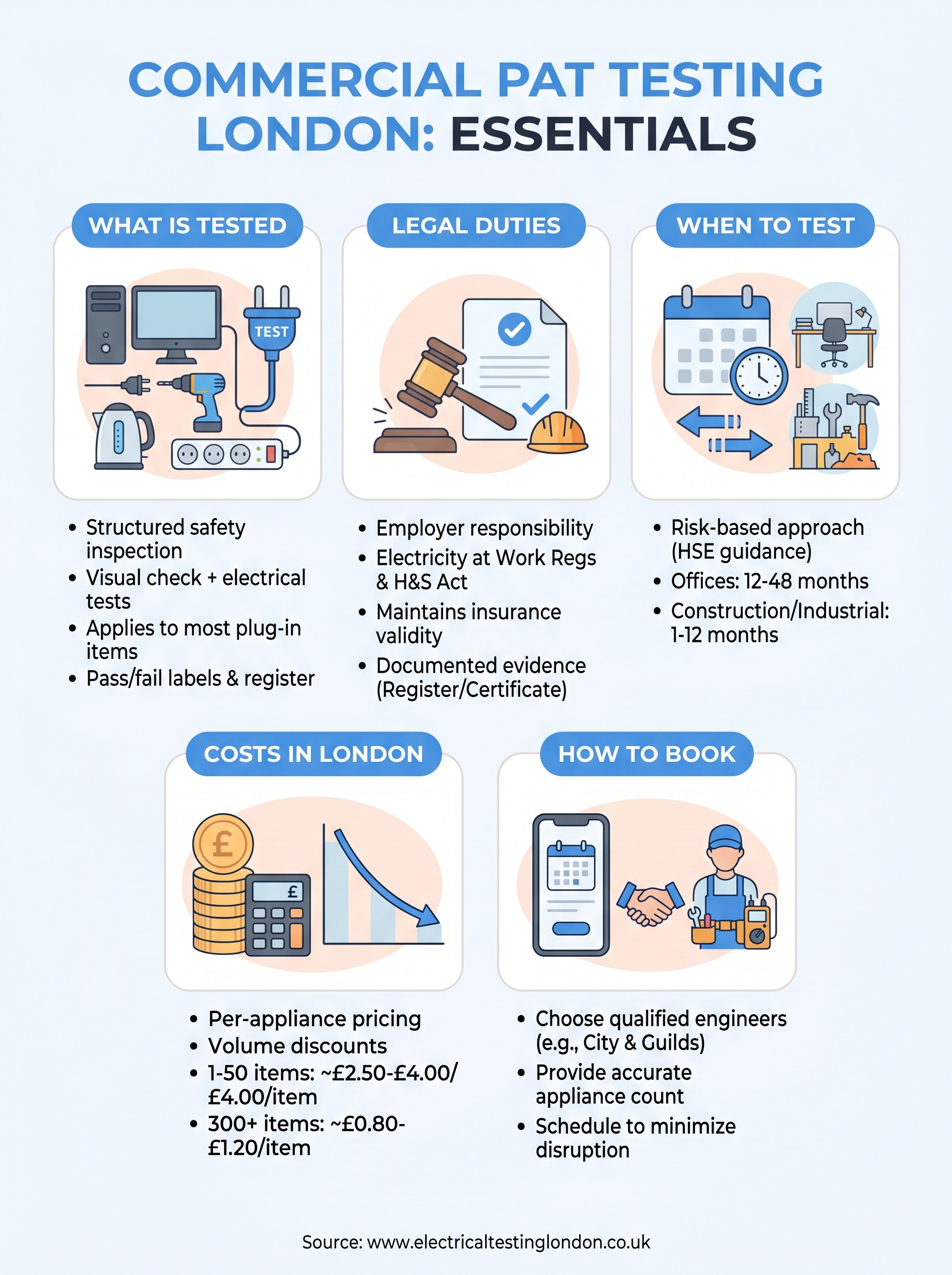commercial pat testing london infographic