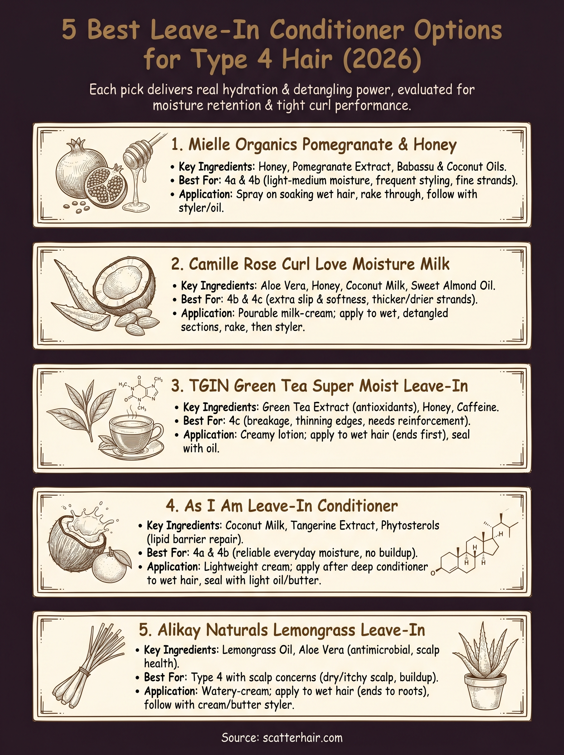 leave in conditioner for type 4 hair infographic