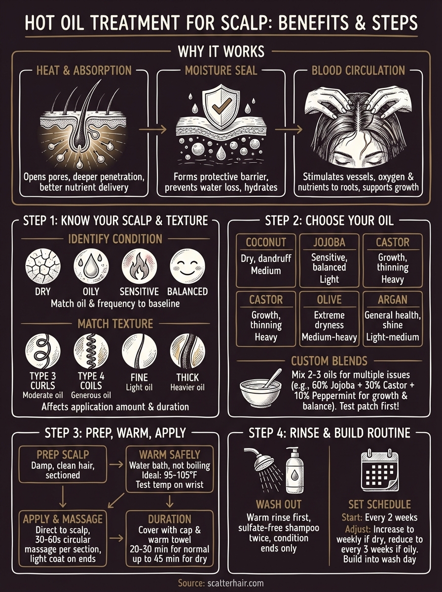 hot oil treatment for scalp infographic