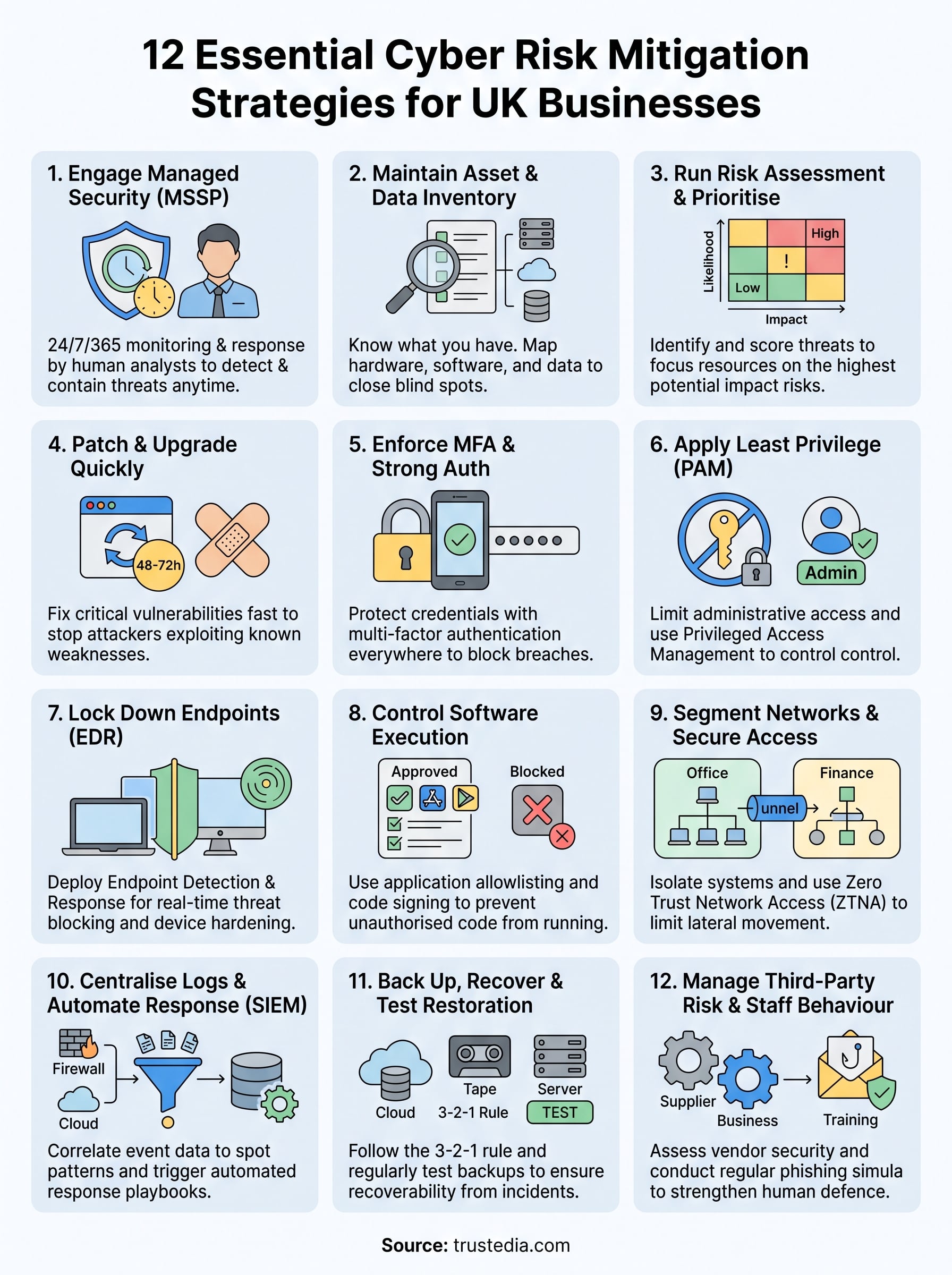 cyber risk mitigation strategies infographic