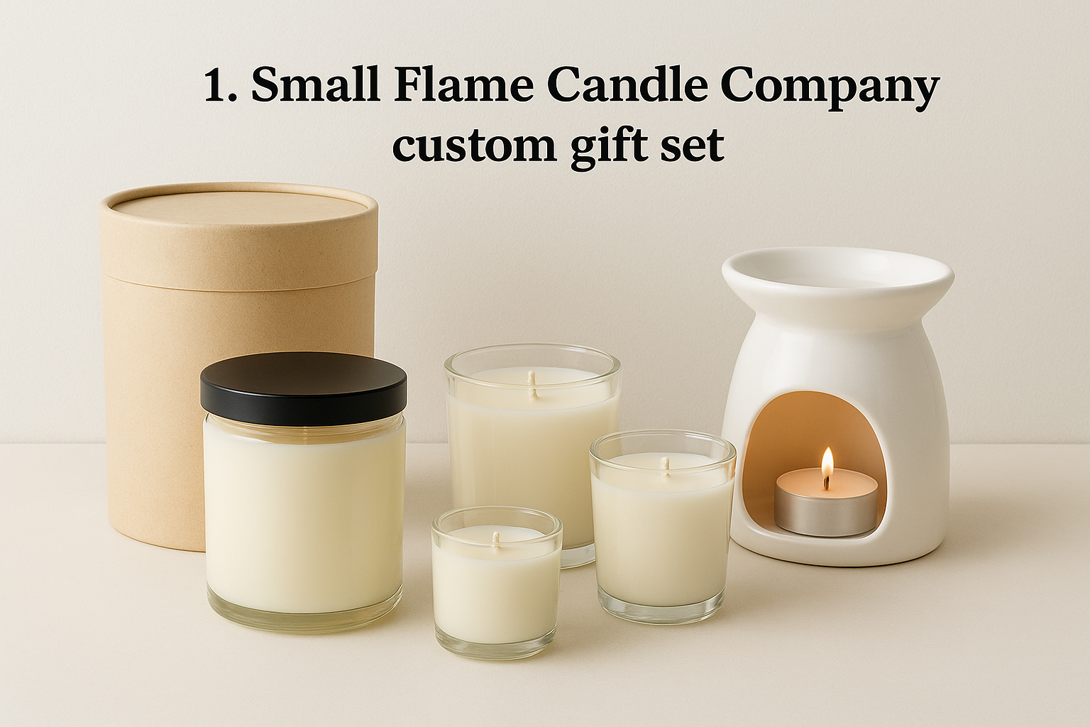 1. Small Flame Candle Company custom gift set