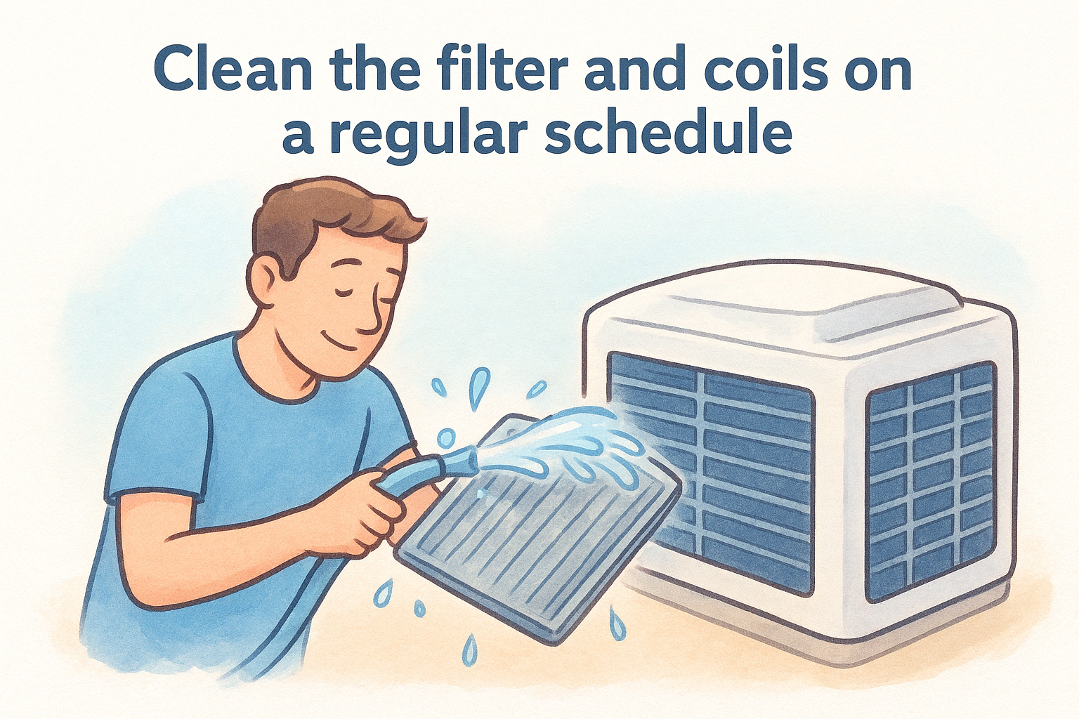 Clean the filter and coils on a regular schedule