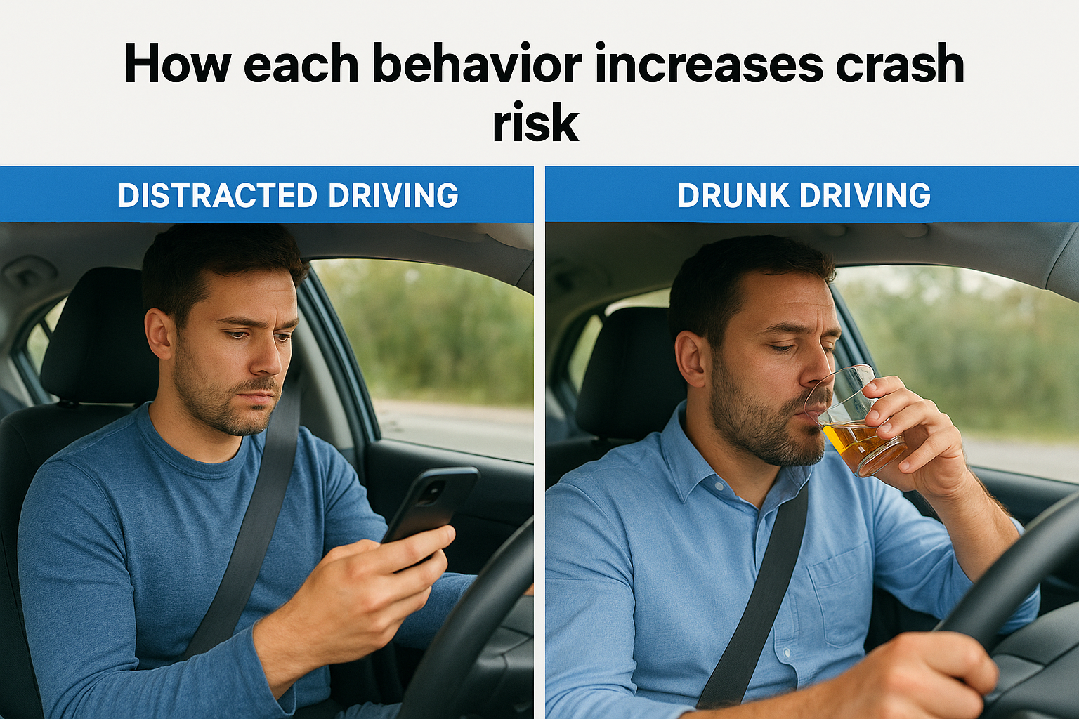 How each behavior increases crash risk