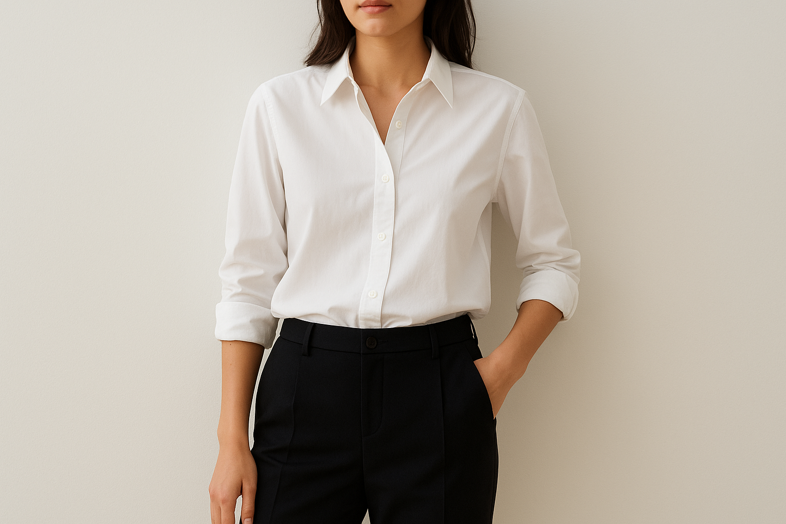 3. White button-down shirt