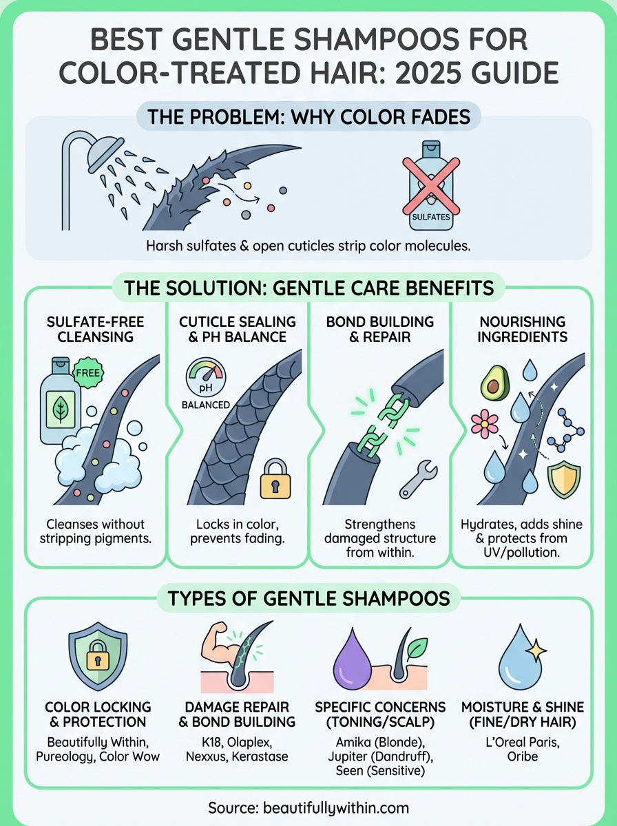 gentle shampoo for color treated hair infographic