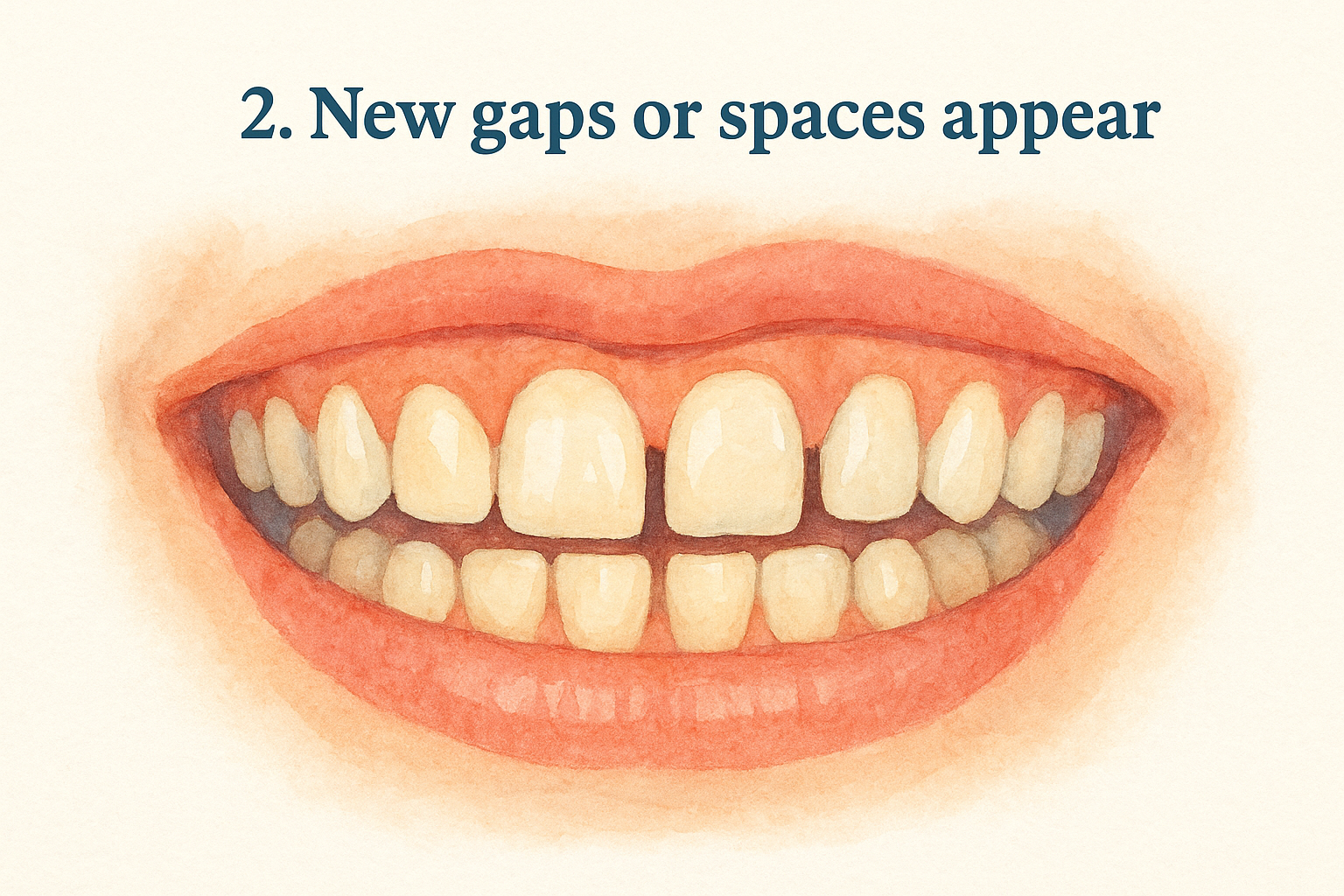 2. New gaps or spaces appear