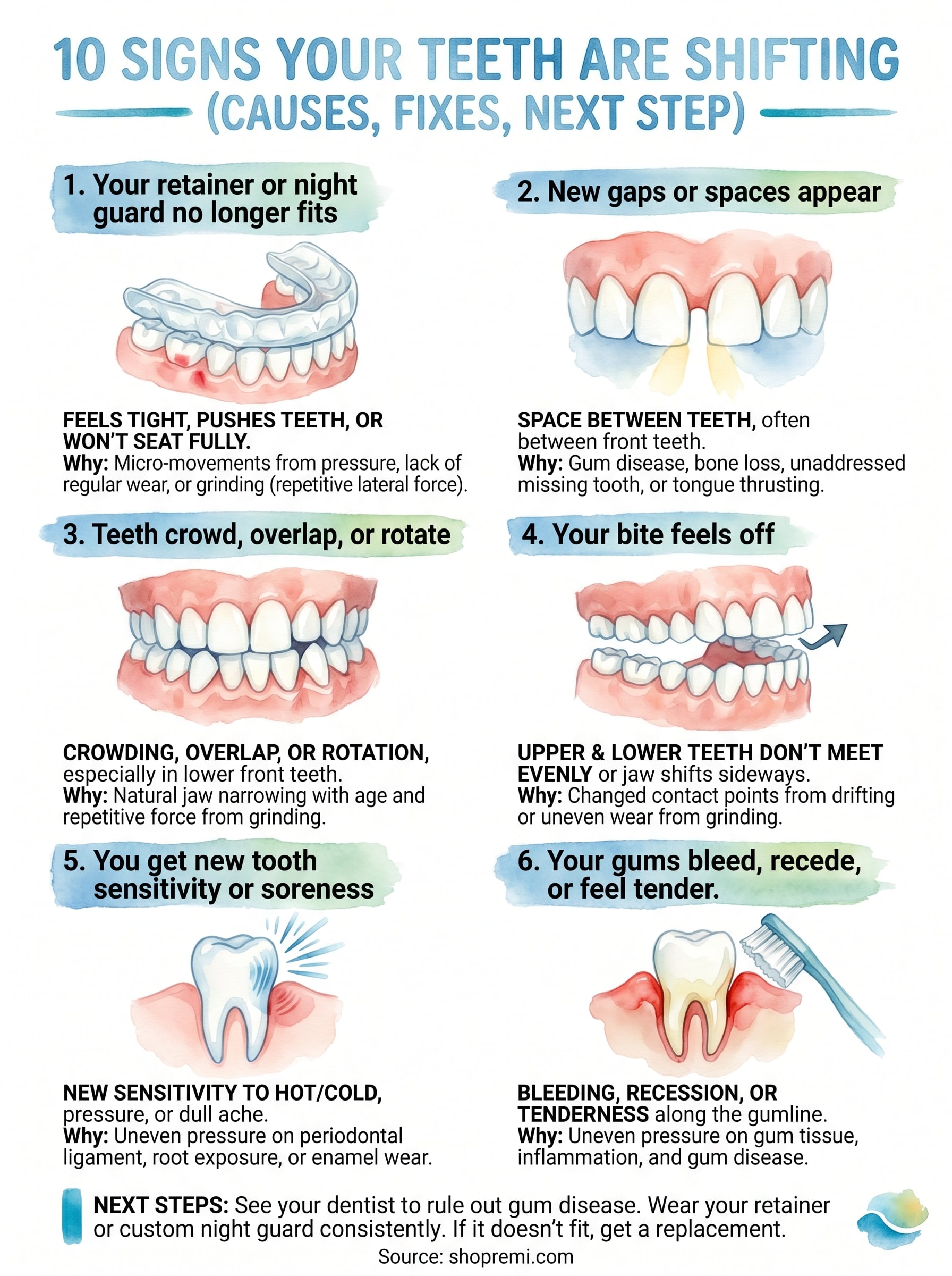 signs your teeth are shifting infographic