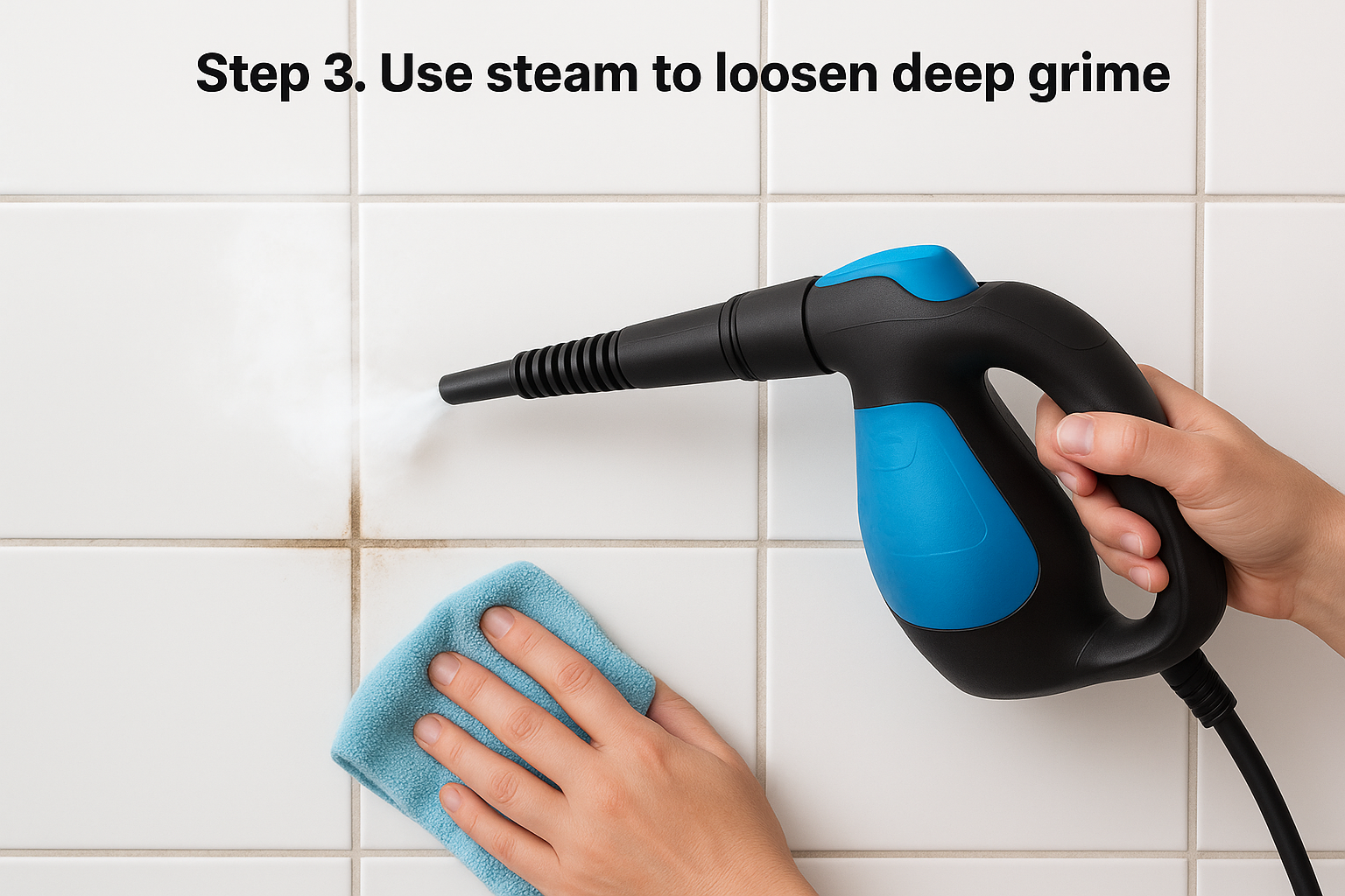 Step 3. Use steam to loosen deep grime